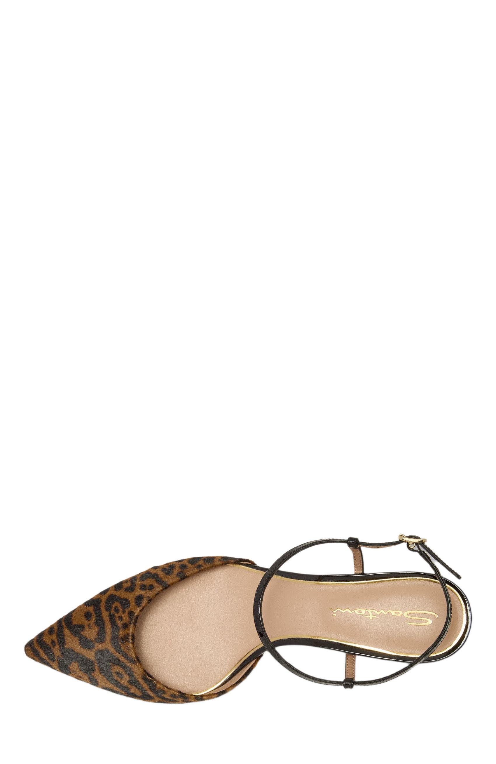 Santoni Women's animal-print cavallino mid-heel slingback in Brown at Nordstrom - 3