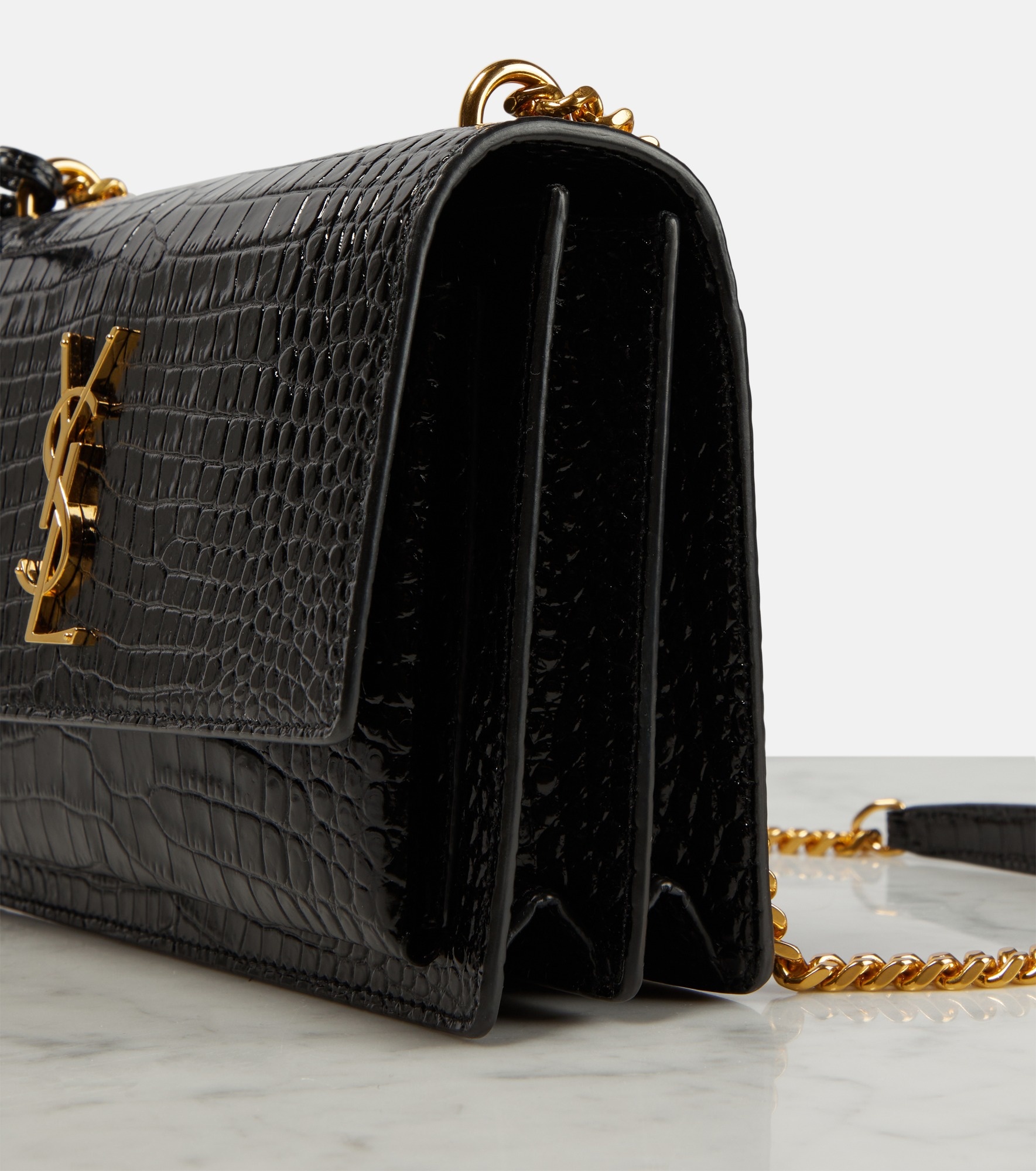 Sunset Medium croc-effect leather shoulder bag - 6