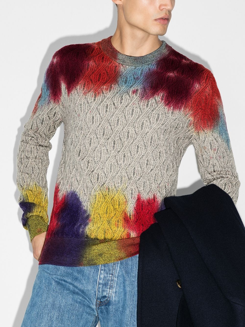 tie-dye cable-knit jumper - 2