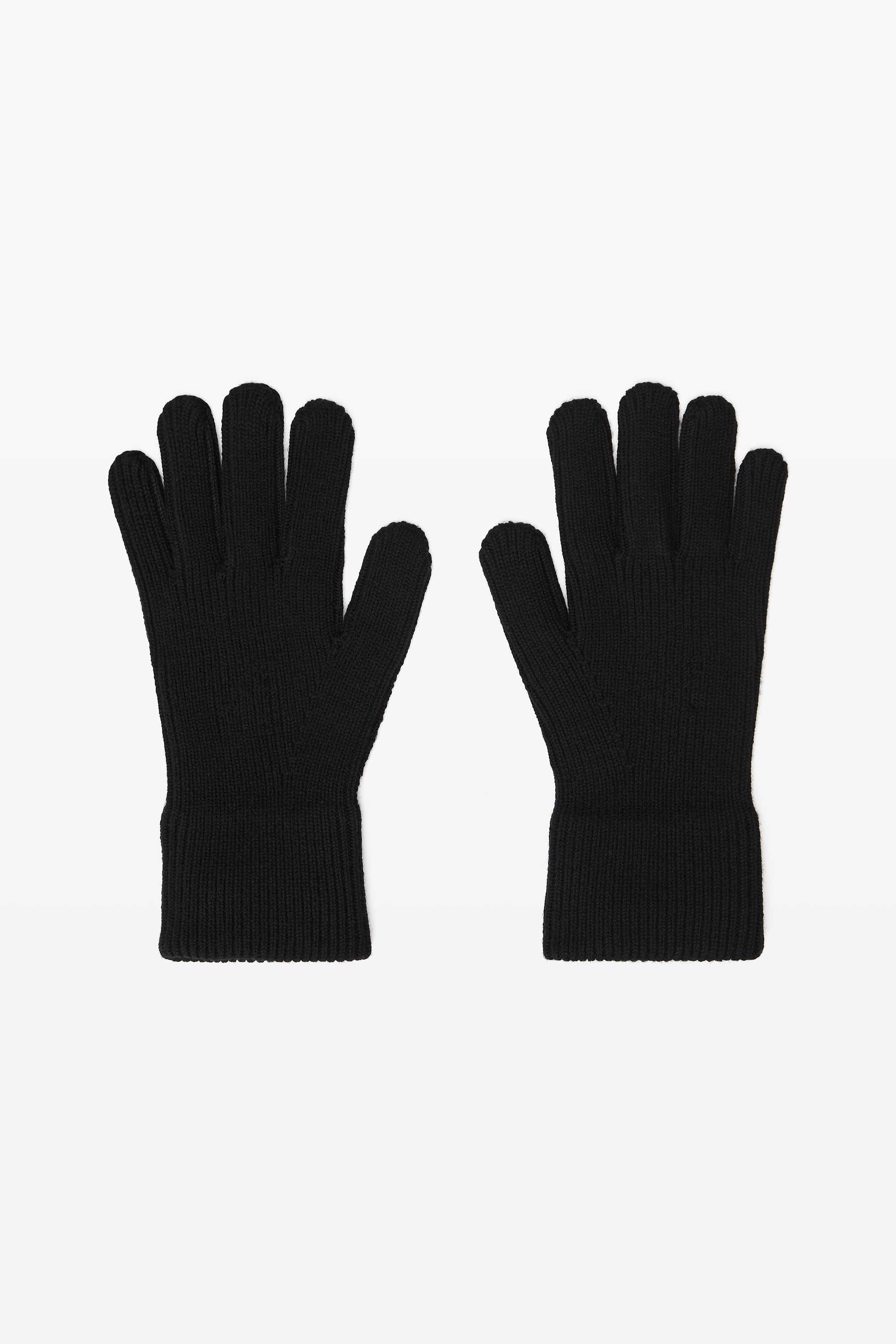 logo dome gloves in ribbed wool stretch - 3