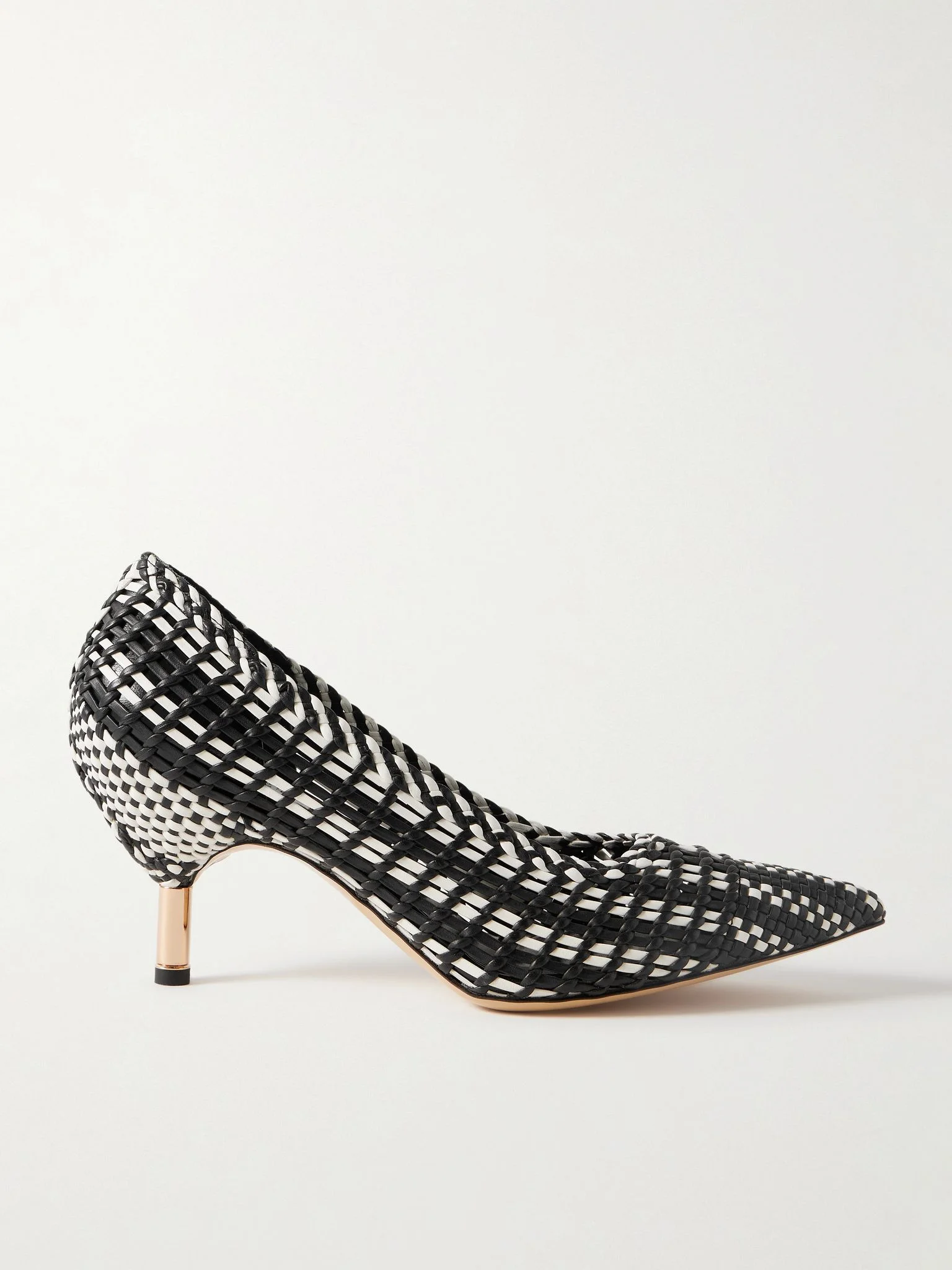Andres two-tone woven leather pumps Black - 1