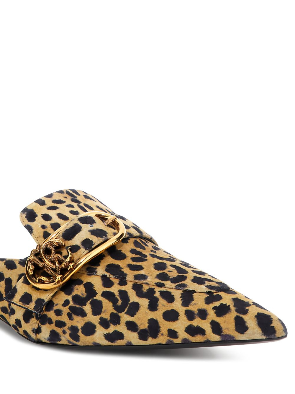 leopard-print pointed-toe flat pumps - 5