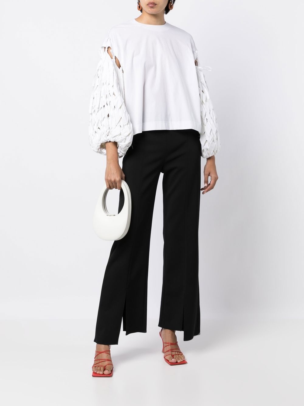 woven puff-sleeve blouse - 2