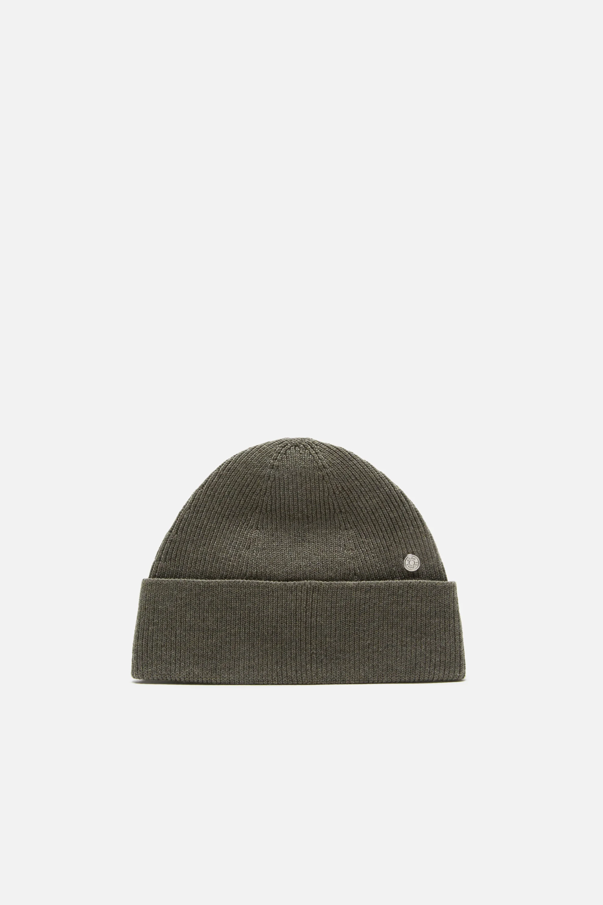 Wool beanie with rivet - Cedar green - 1