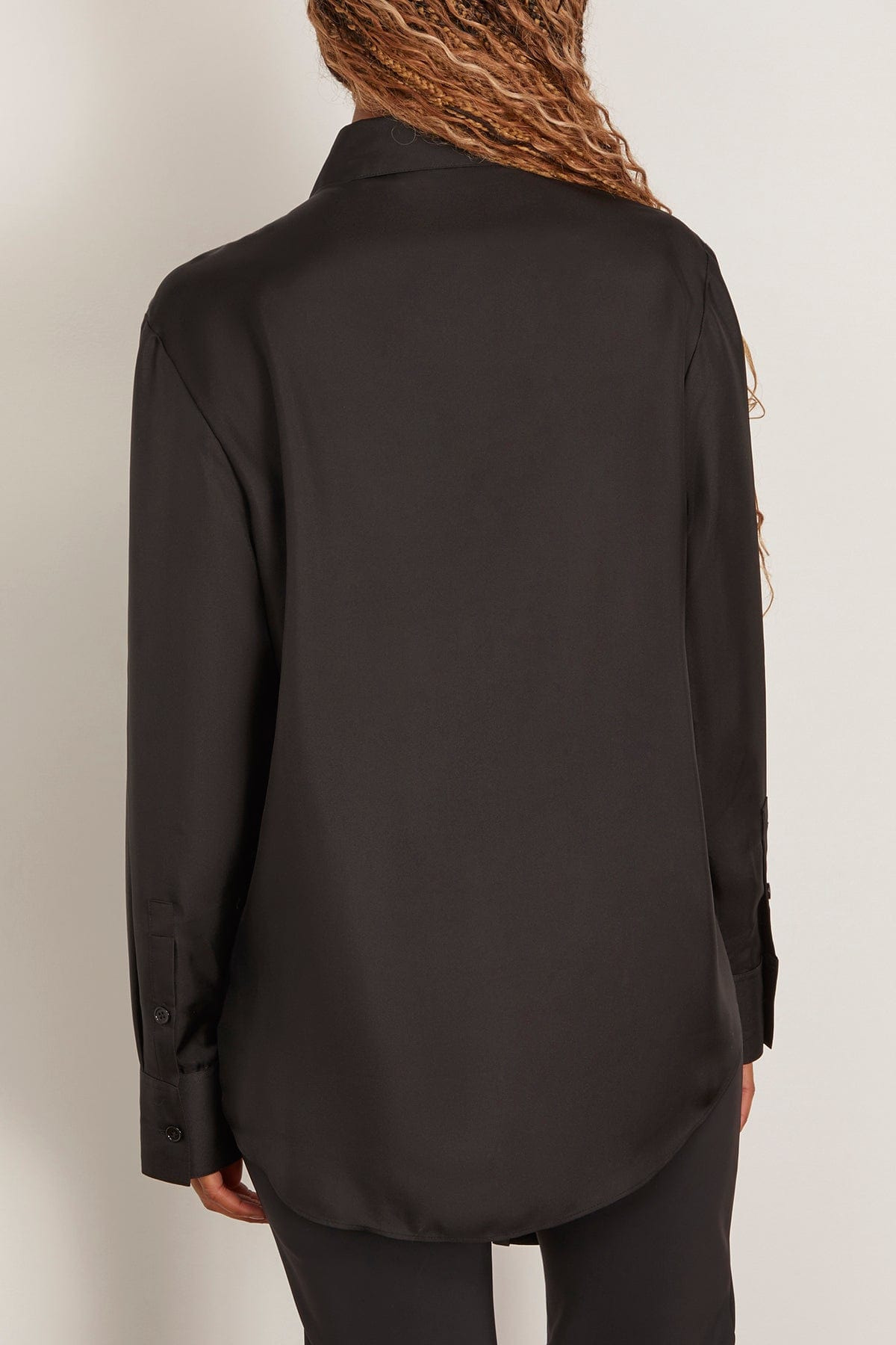 Silk Knotted Shirt in Black - 4
