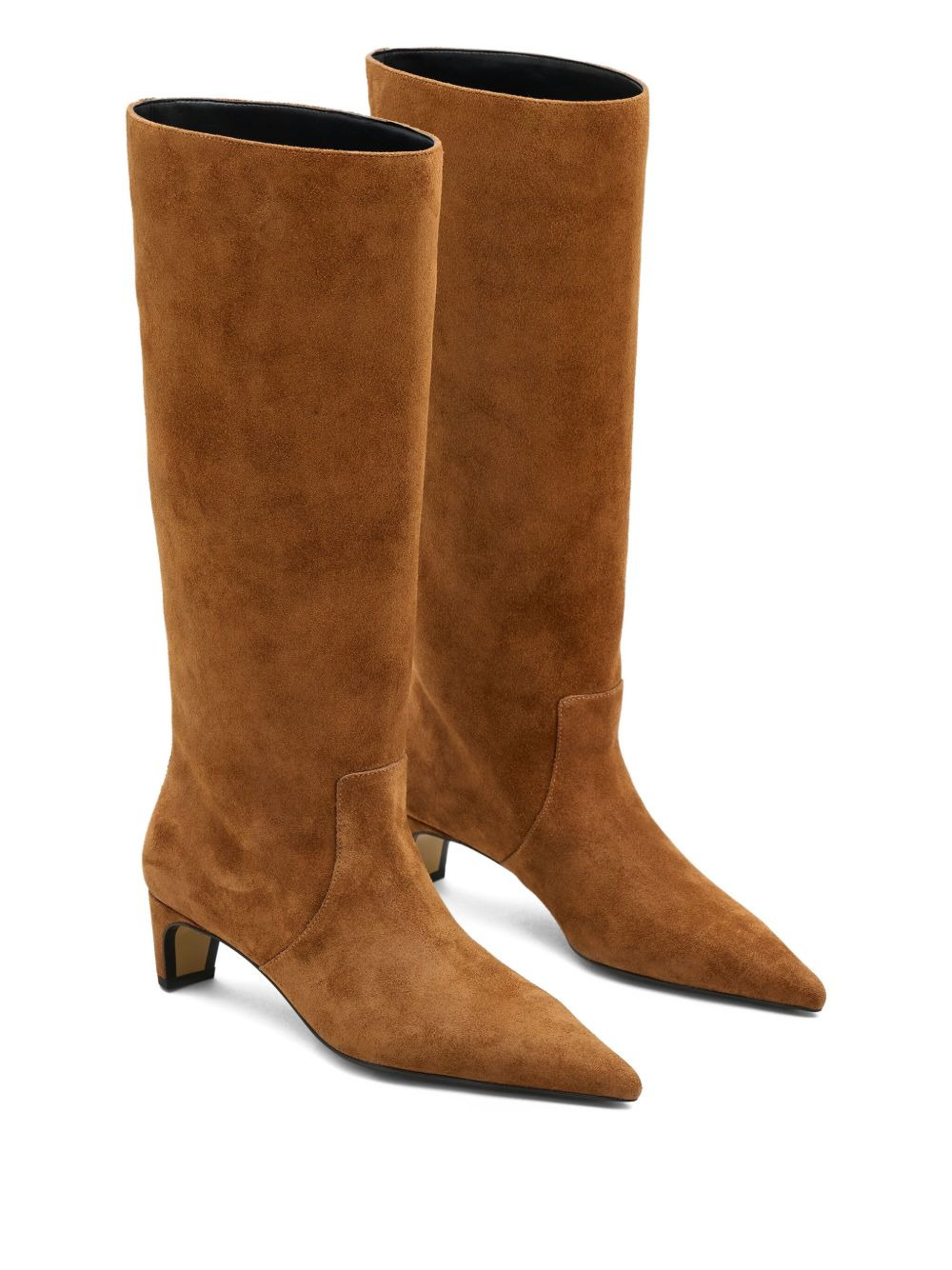 suede pointed-toe boots - 2