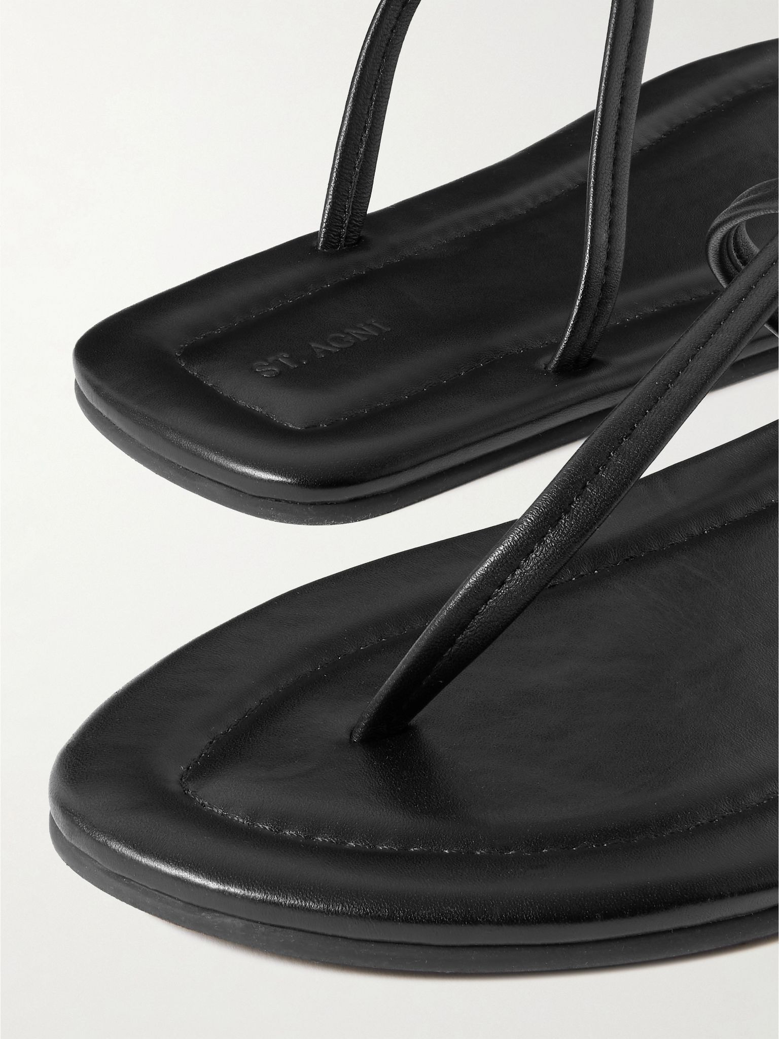 T leather sandals Black - 4