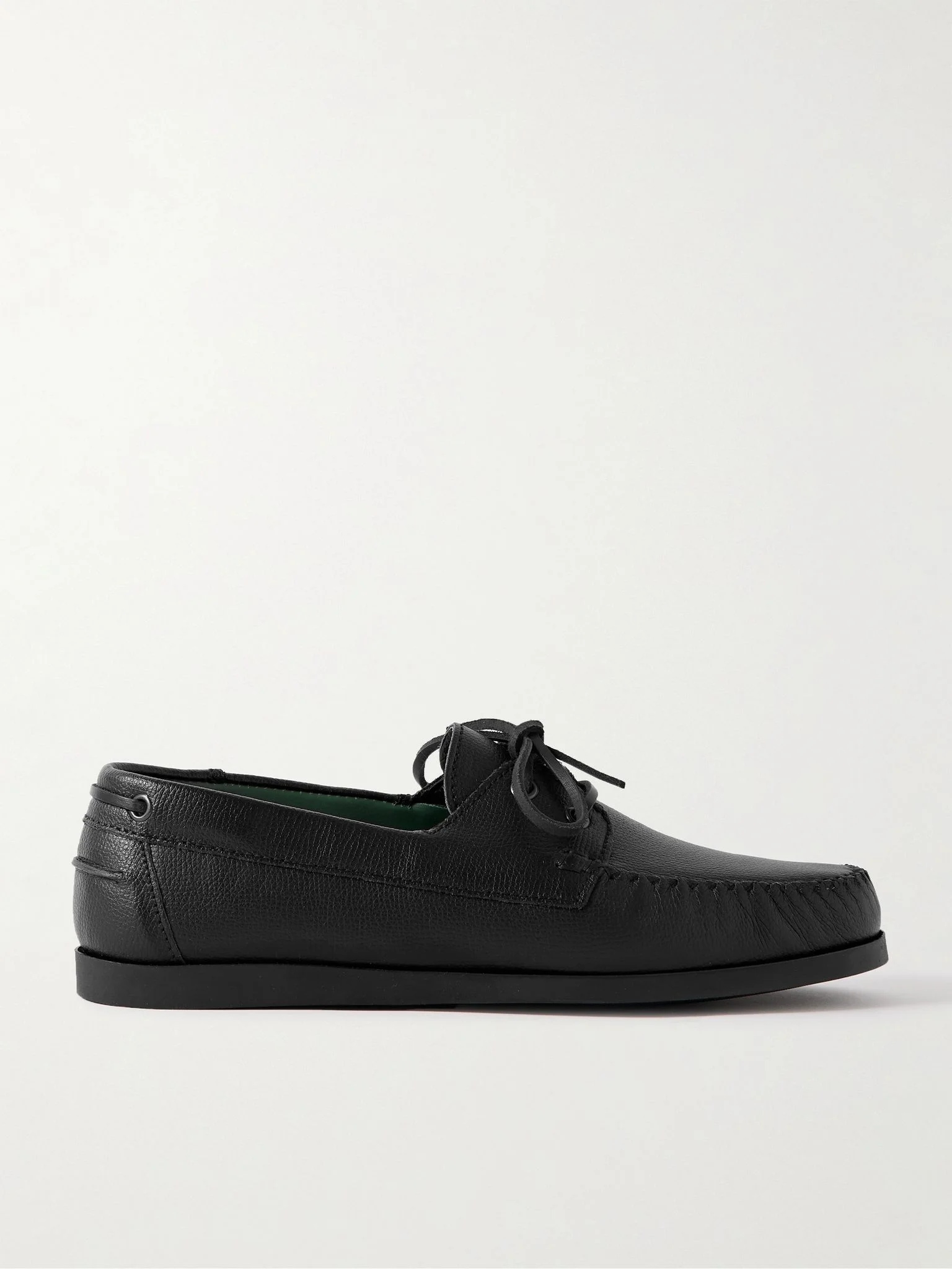 Boatman Full-Grain Leather Boat Shoes Black - 1