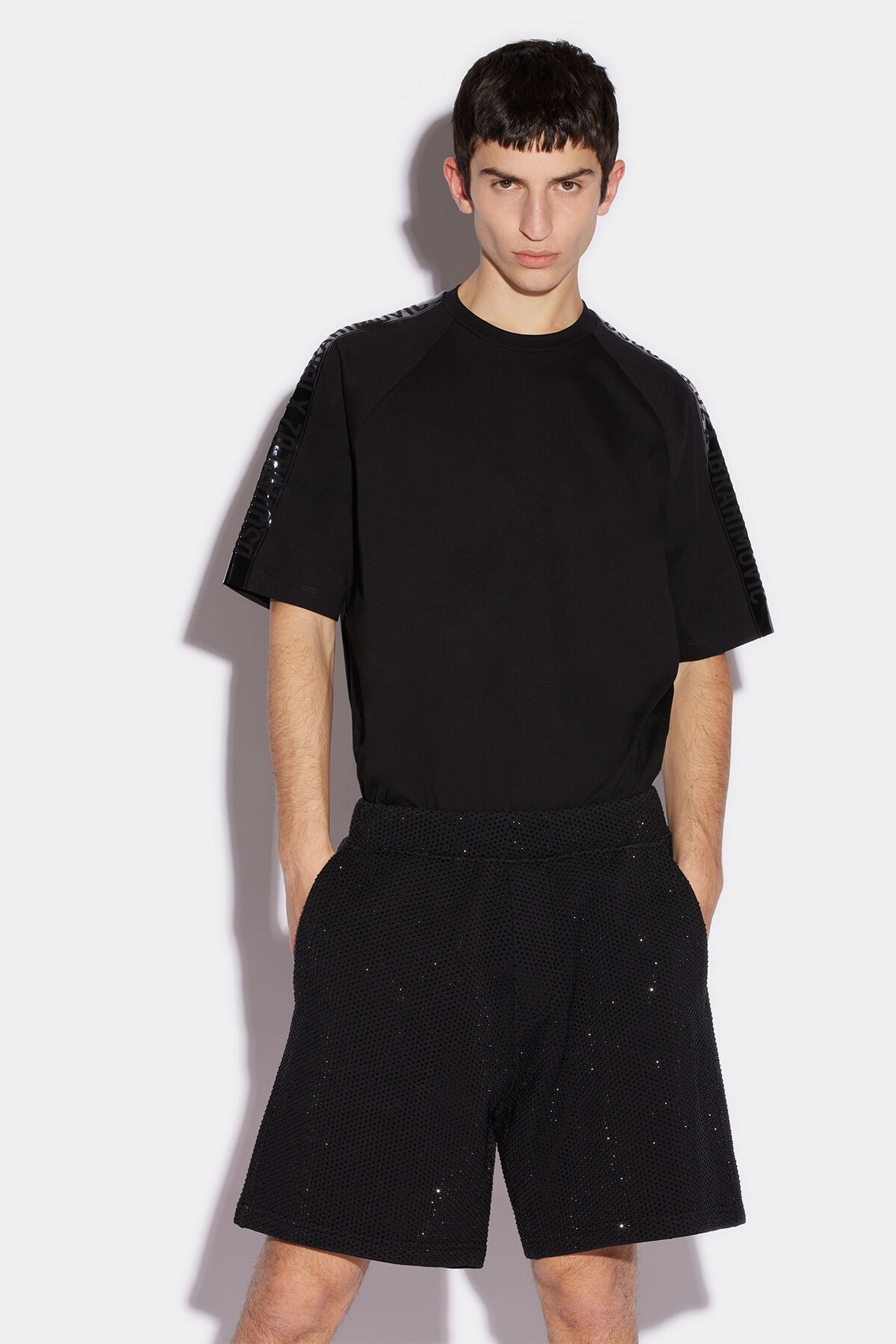 IBRA BLACK ON BLACK RELAX FIT SHORTS - 1