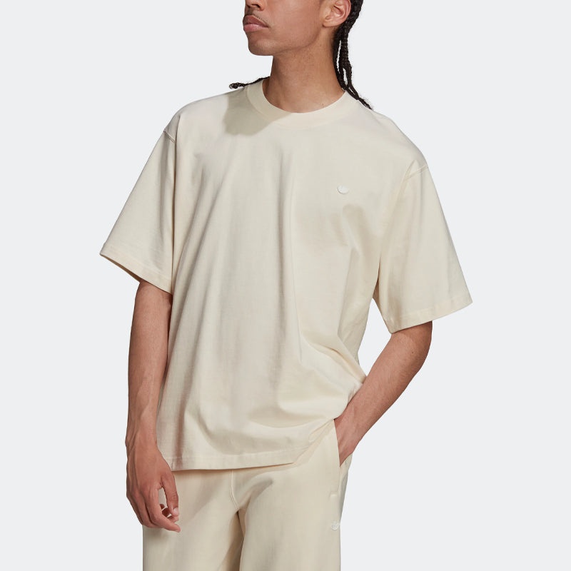 adidas originals SS22 Solid Color Embroidered Logo Sports Short Sleeve Beige HD2747 - 2
