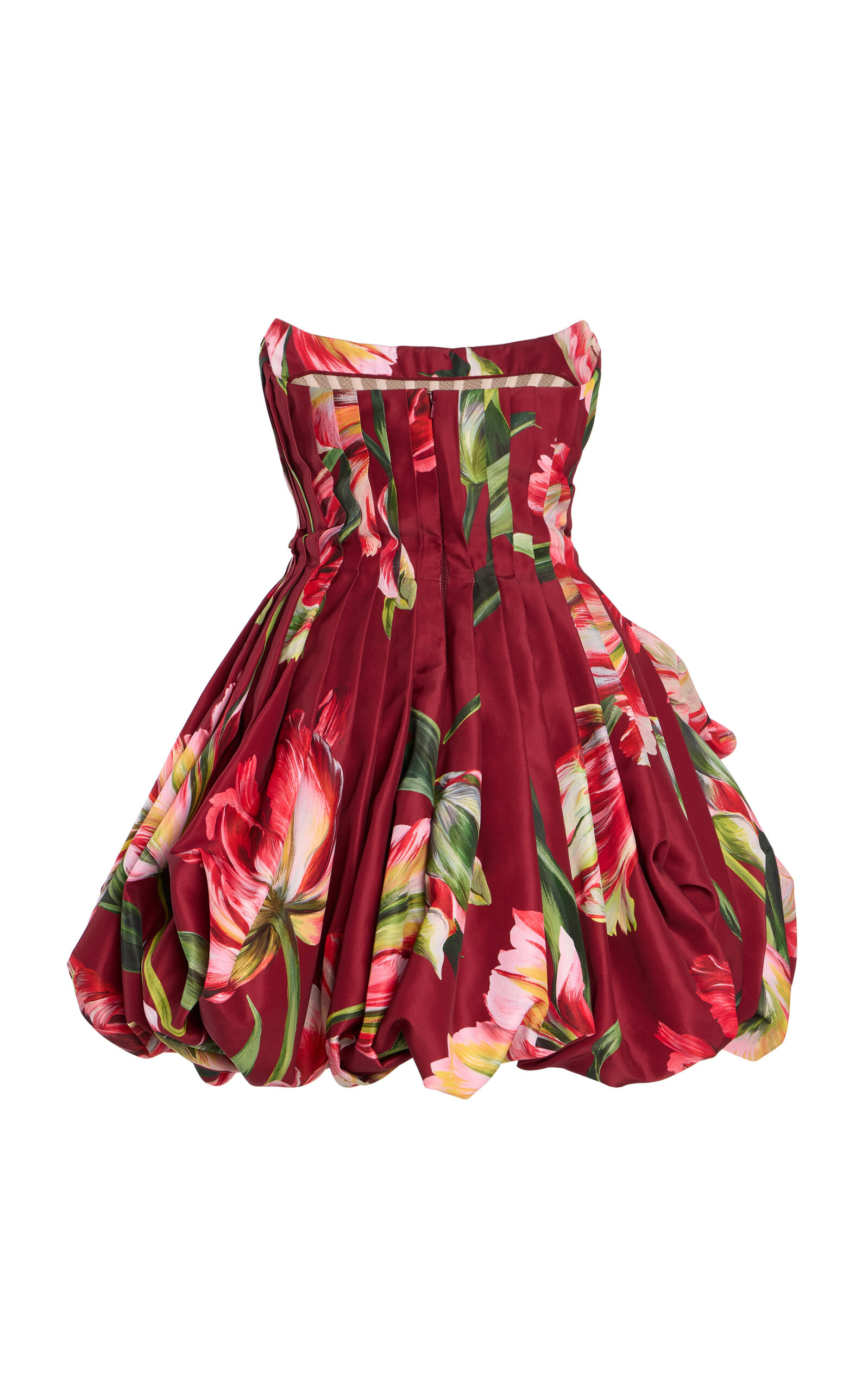 Pleated Floral Mini Dress red - 6