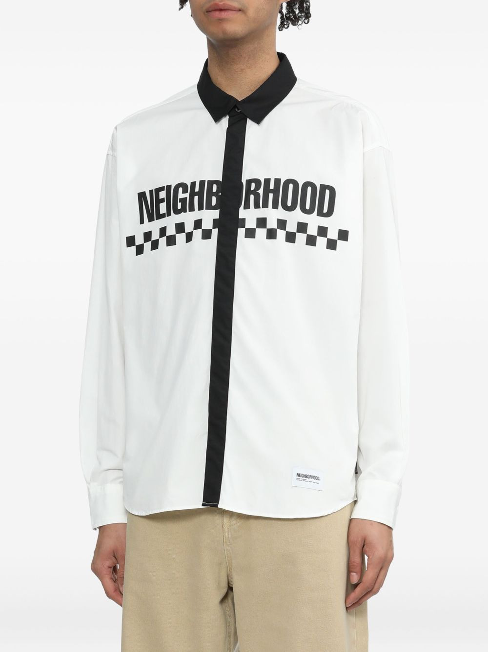 check-print cotton shirt - 3