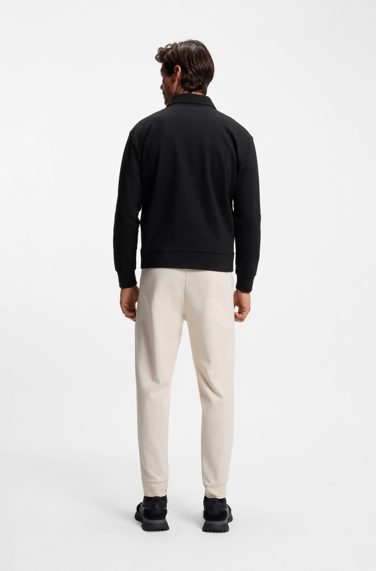 COTTON-BLEND ZIP-UP SWEATSHIRT WITH DOUBLE B MONOGRAM - 5