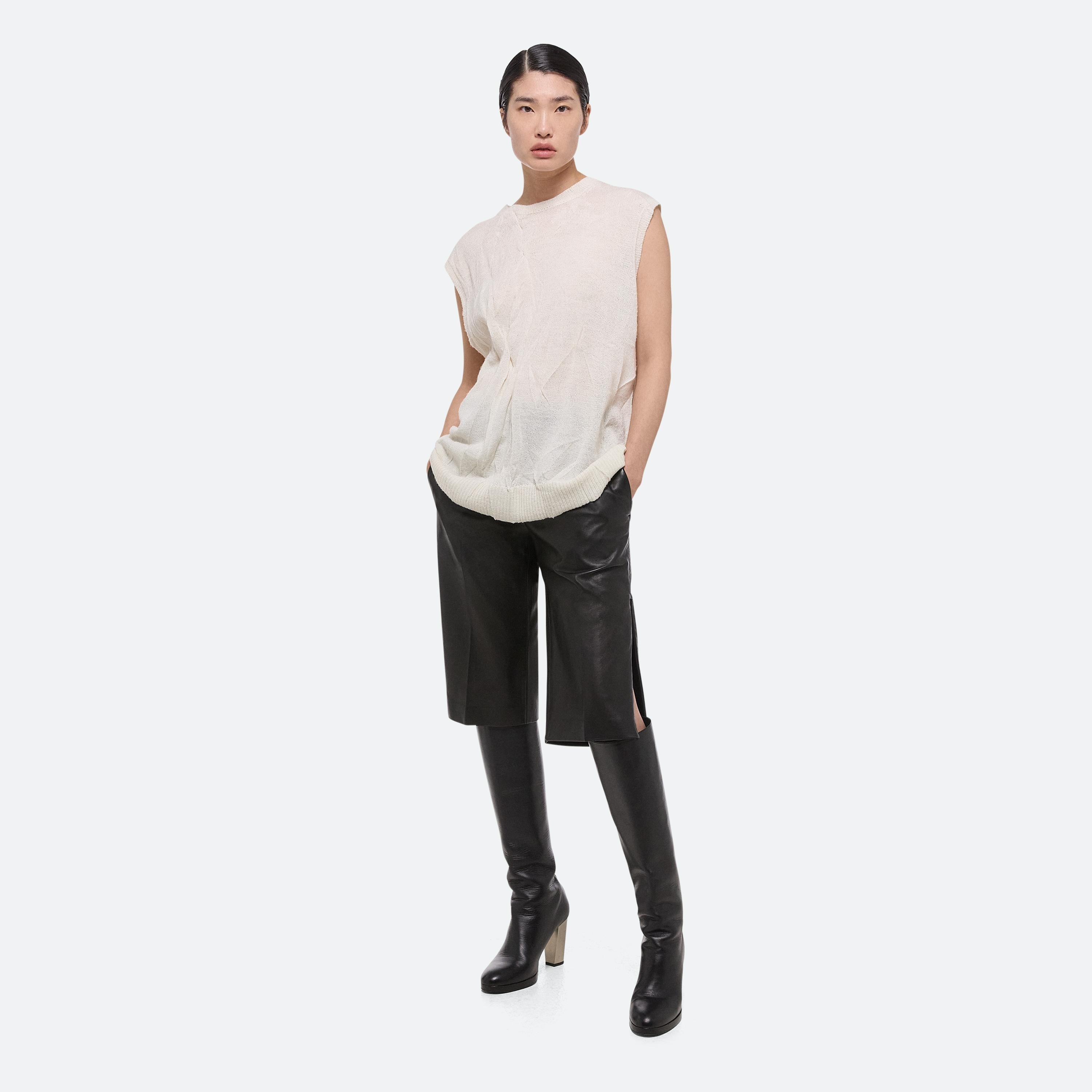 SLEEVELESS CRUSHED KNIT TOP - 3