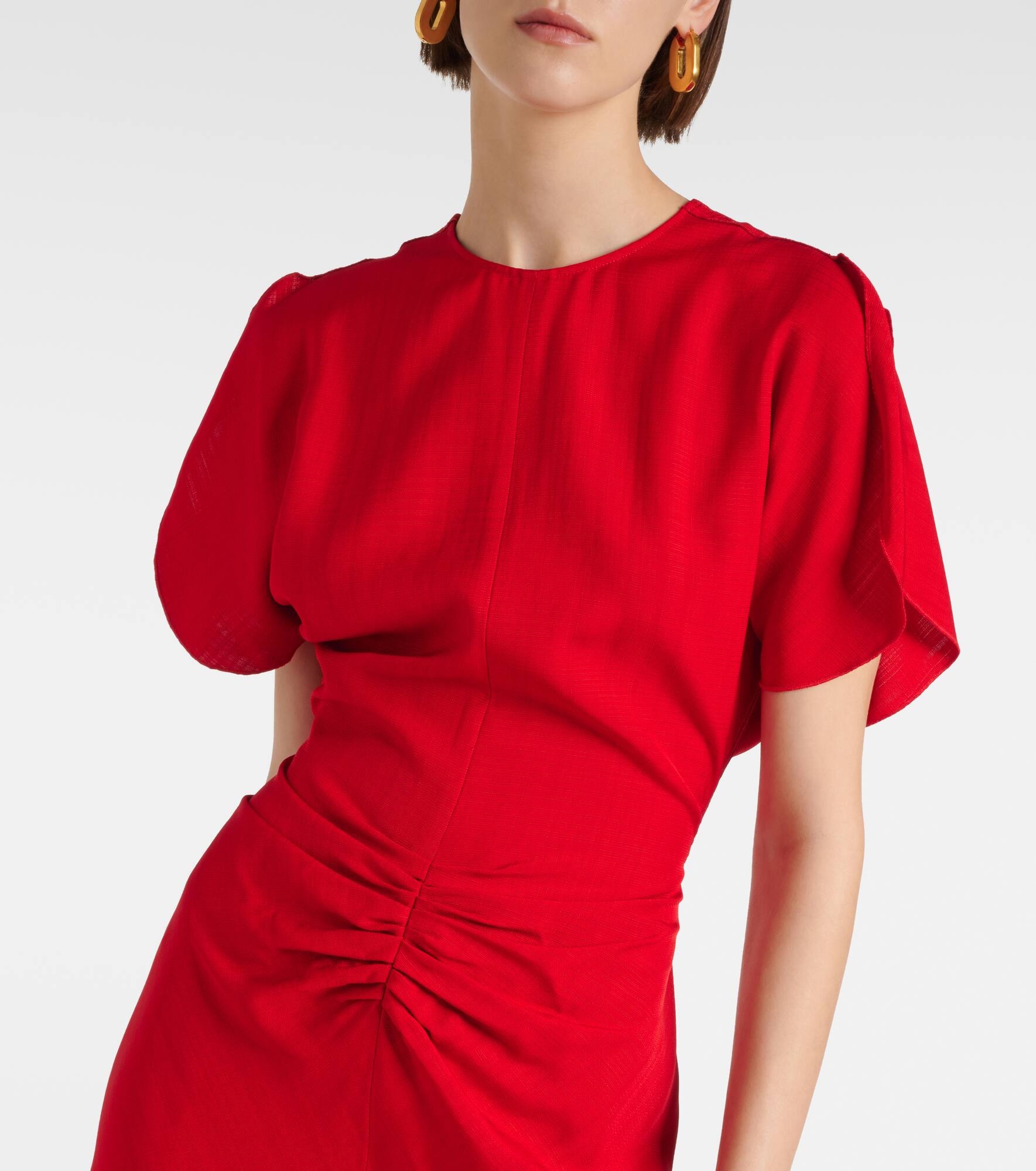Gathered midi dress - 4
