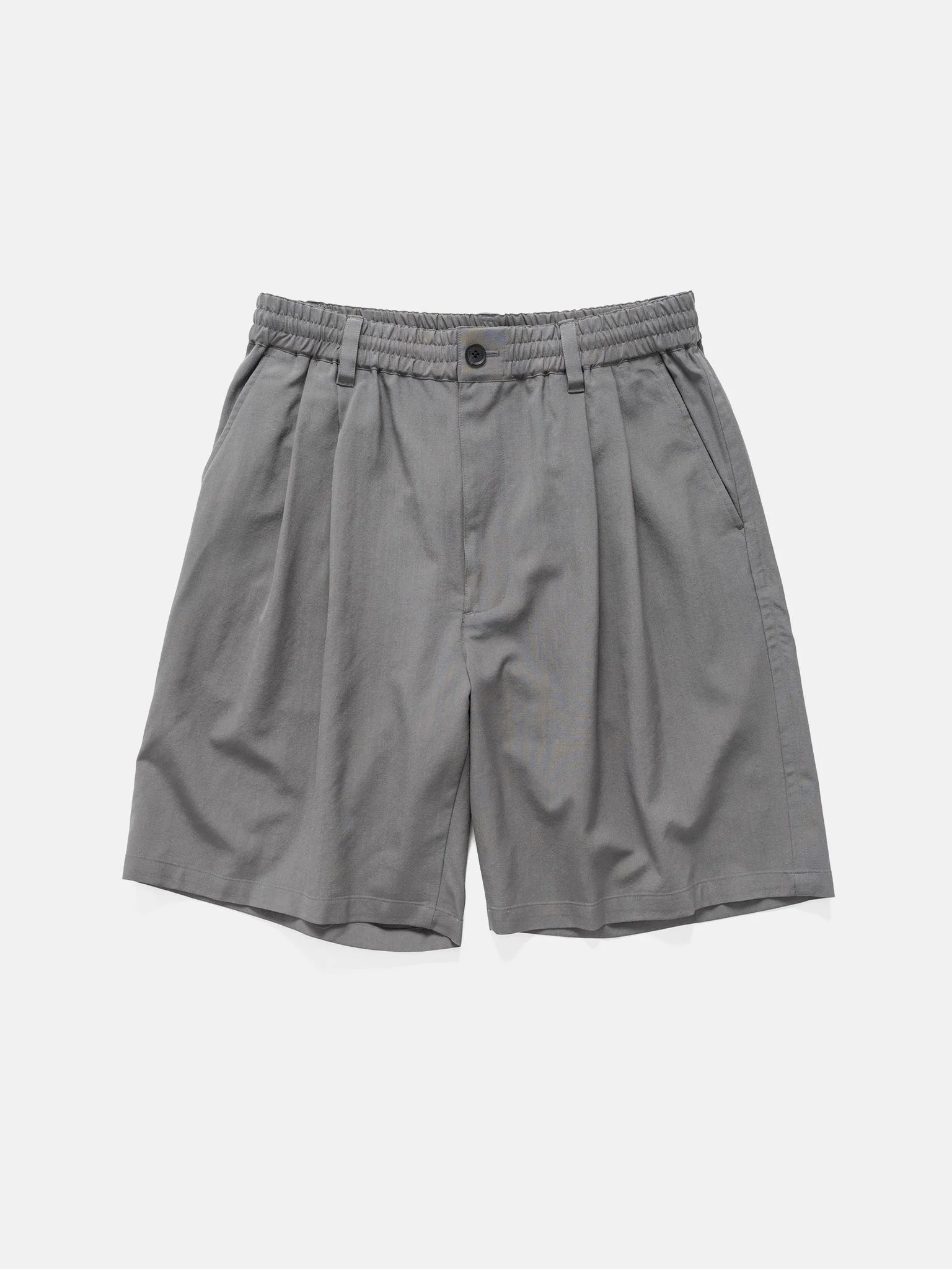 Wool Washer Tropical 2Pleated Easy Shorts Gray - 1