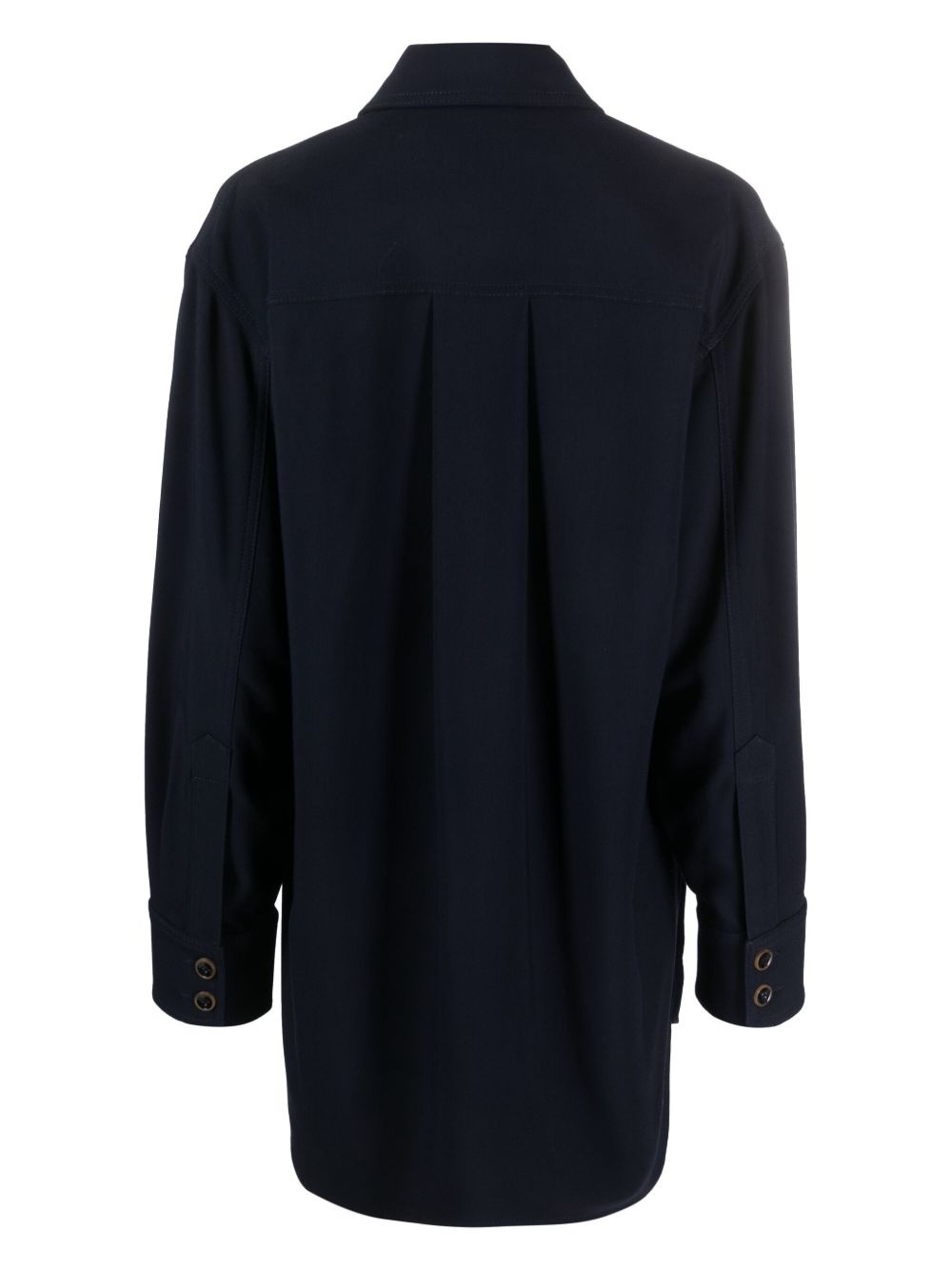 pointed-collar button-up shirt - 2