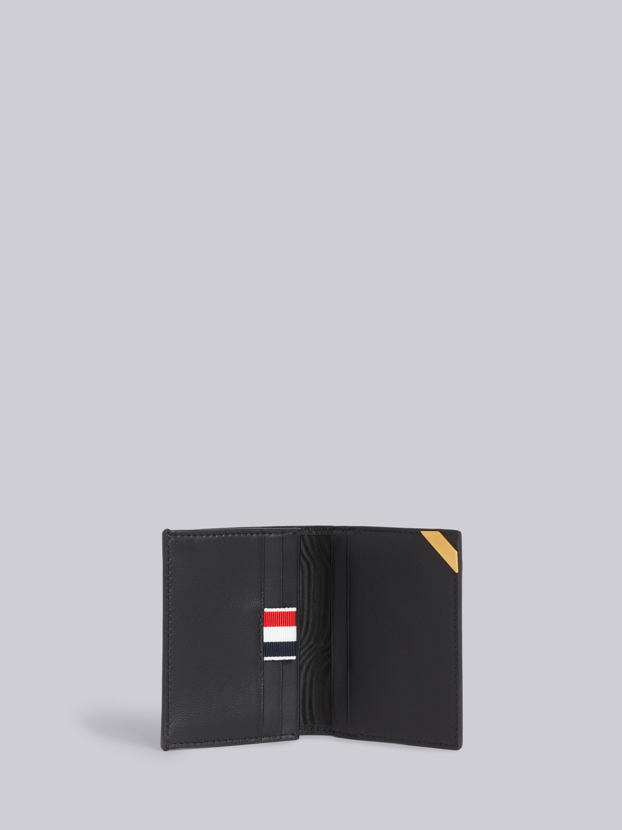 Black Box Calf Stripe Enamel Corner Double Card Holder - 3