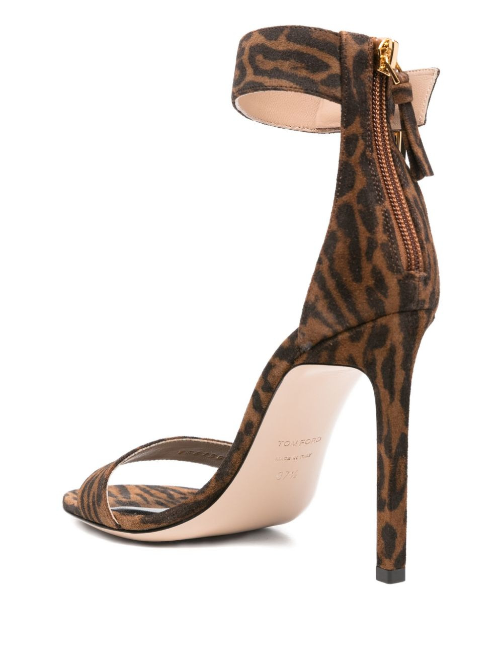 105mm padlock-detail leopard-print sandals - 3