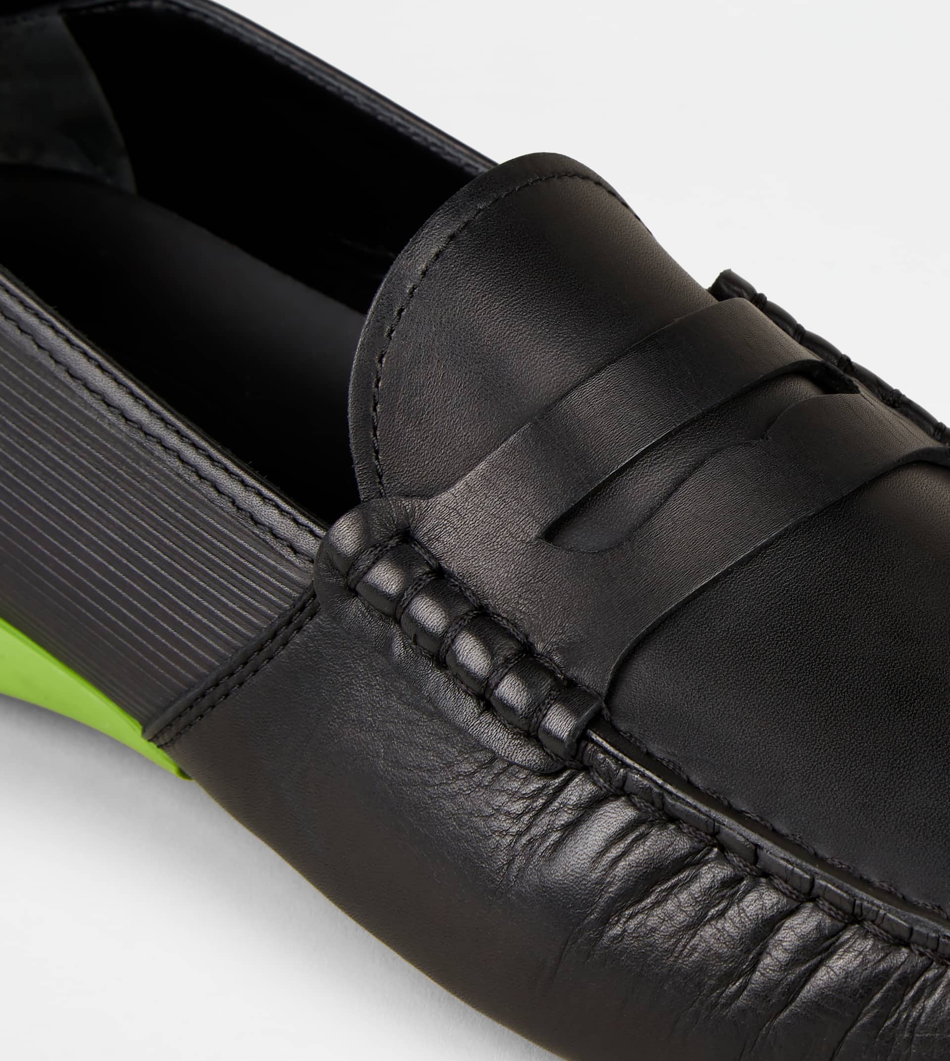 LOAFERS IN LEATHER - BLACK, GREEN - 6