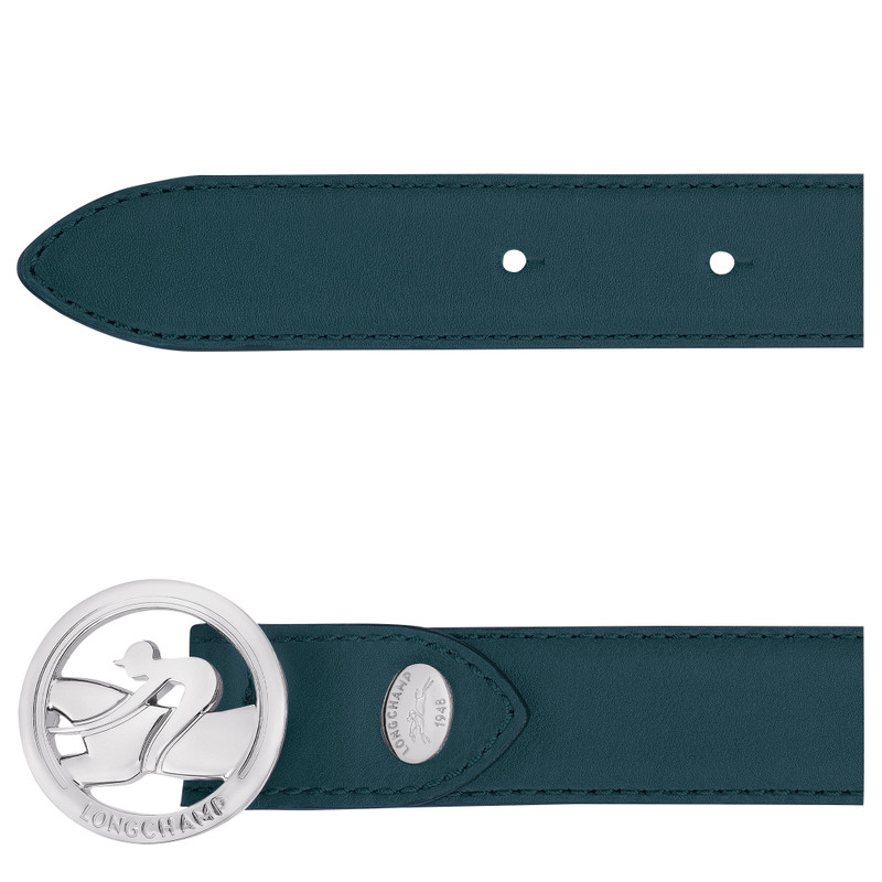 Longchamp La Médaille Longchamp Ladies' belt Ink blue - Leather outlook