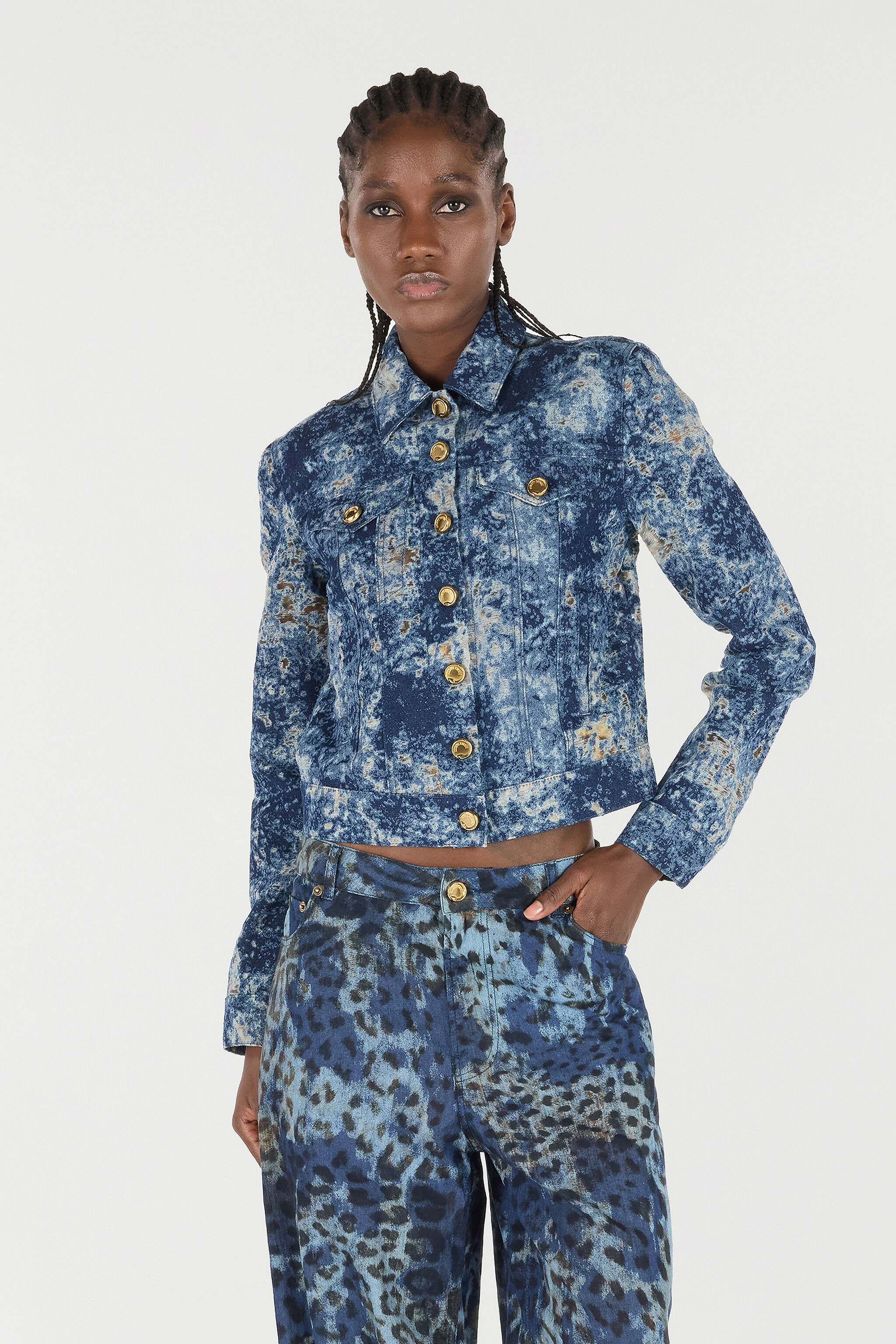 Denim Jacket With Discoloration - 3