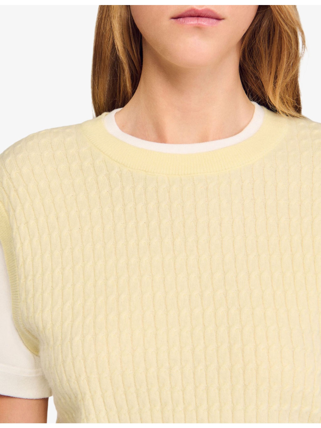 Layered short-sleeve knitted jumper - 5