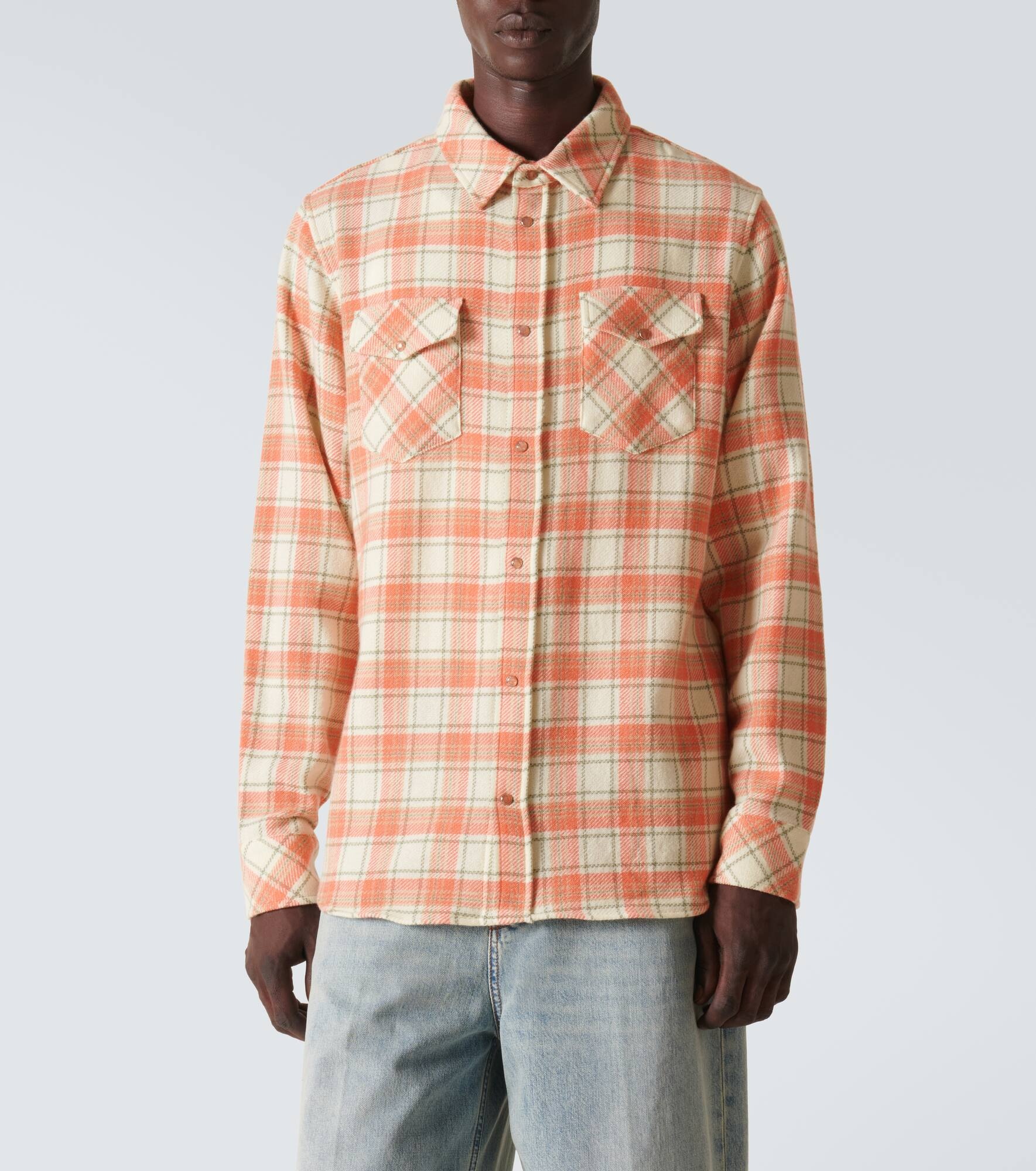 Plaid cashmere shirt - 3