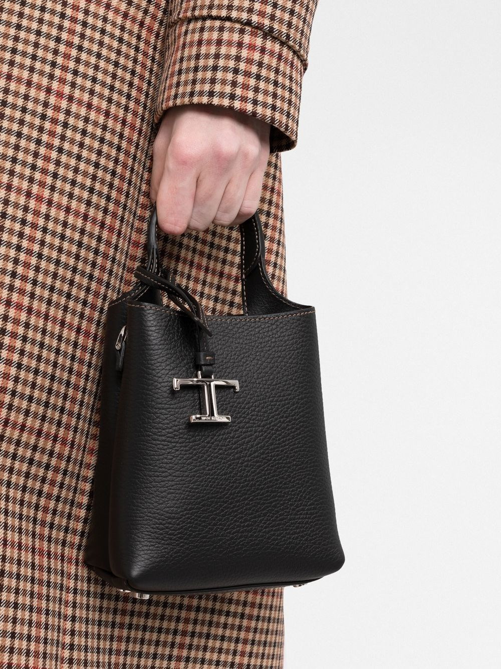 Leather micro bucket bag - 3