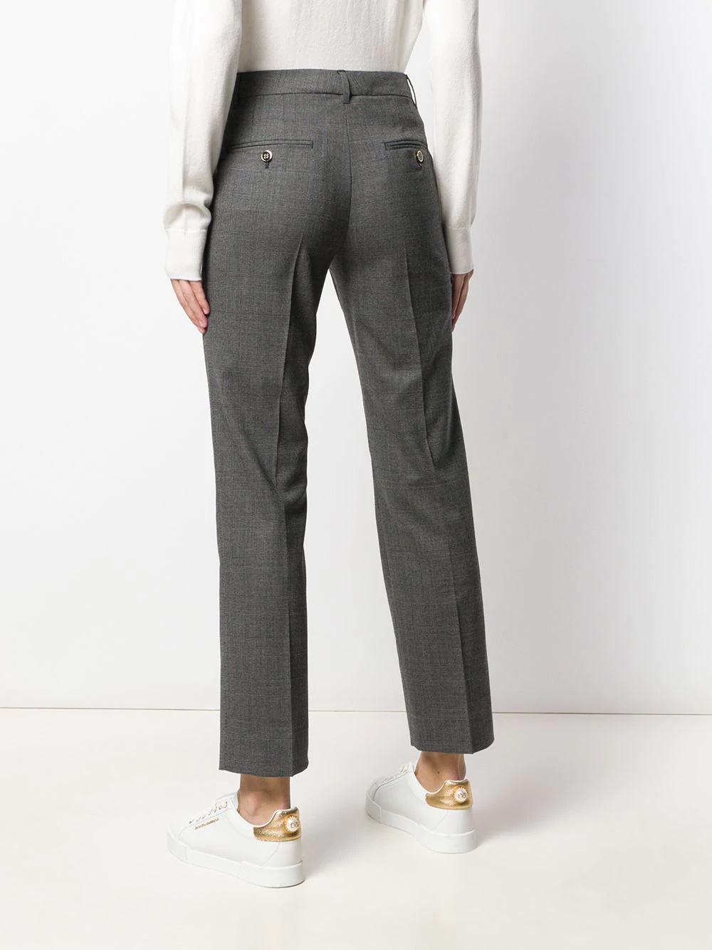 straight-leg houndstooth trousers - 4