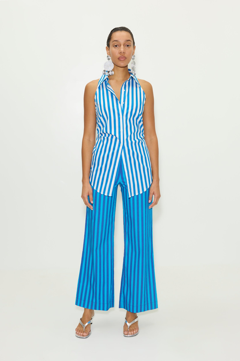 Pia Poplin Pant In Tonal Blue Stripe 3