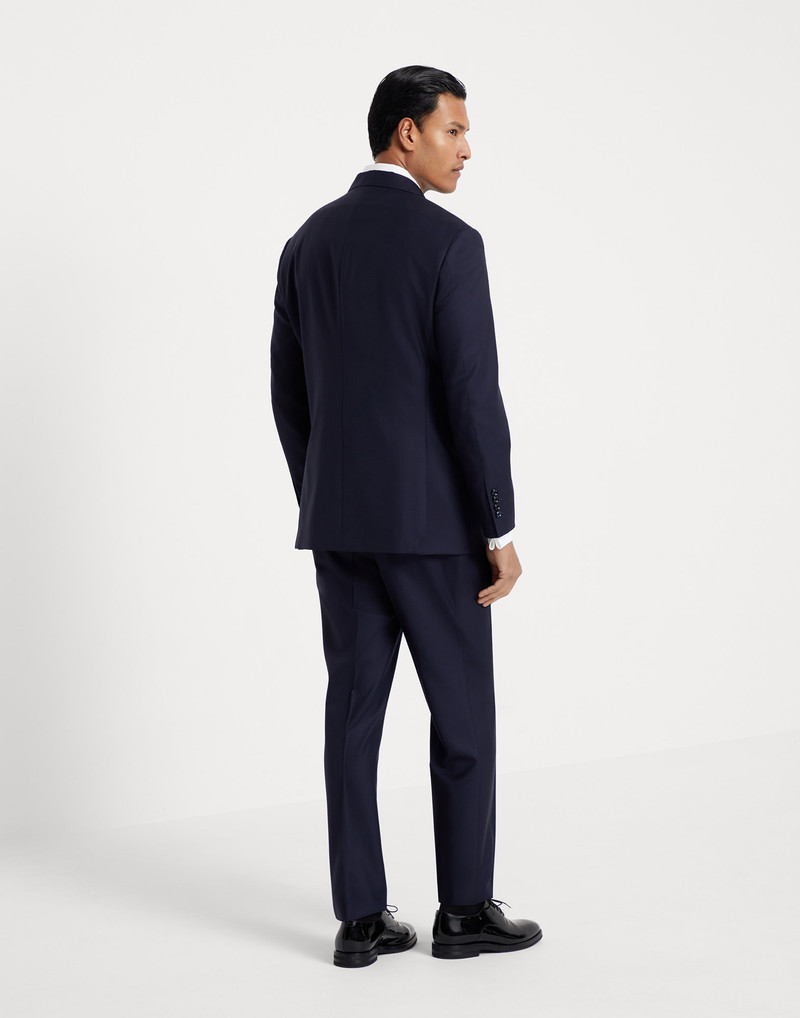 Brunello Cucinelli Lightweight virgin wool and silk twill tuxedo with one-and-a-half breasted jacket and double-pleated outlook