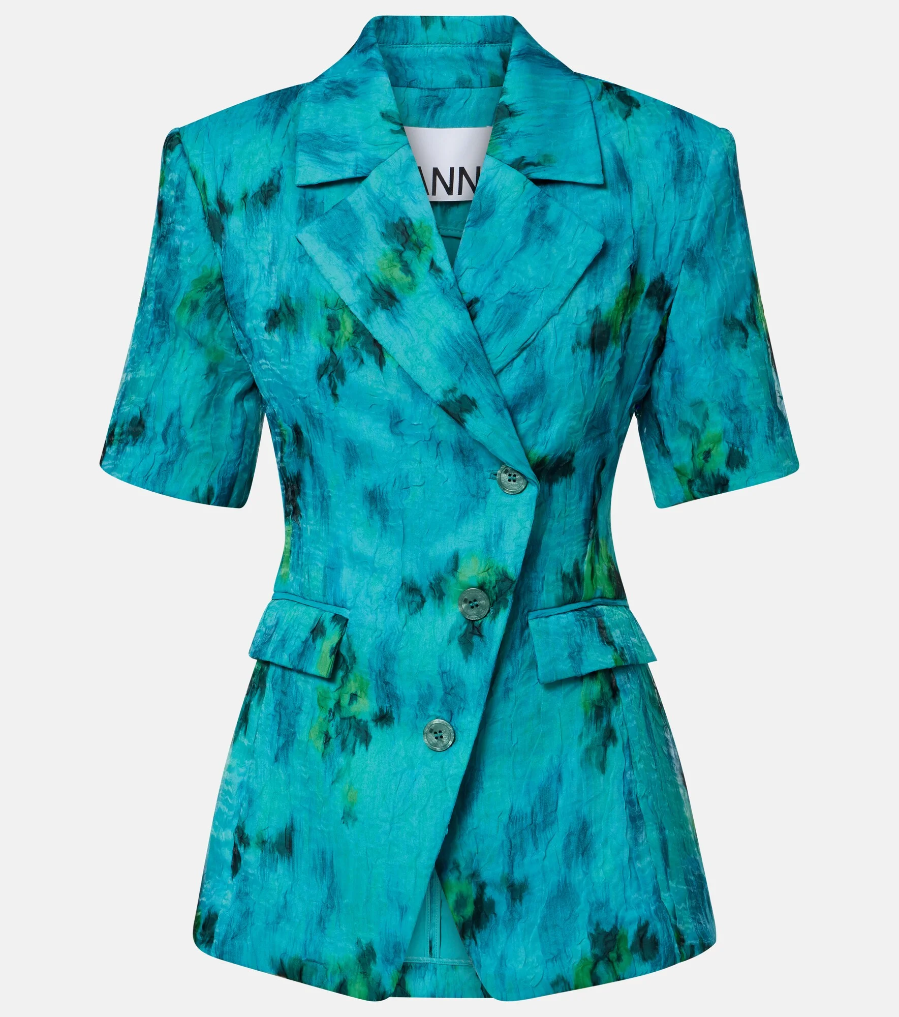 Printed organza blazer - 1