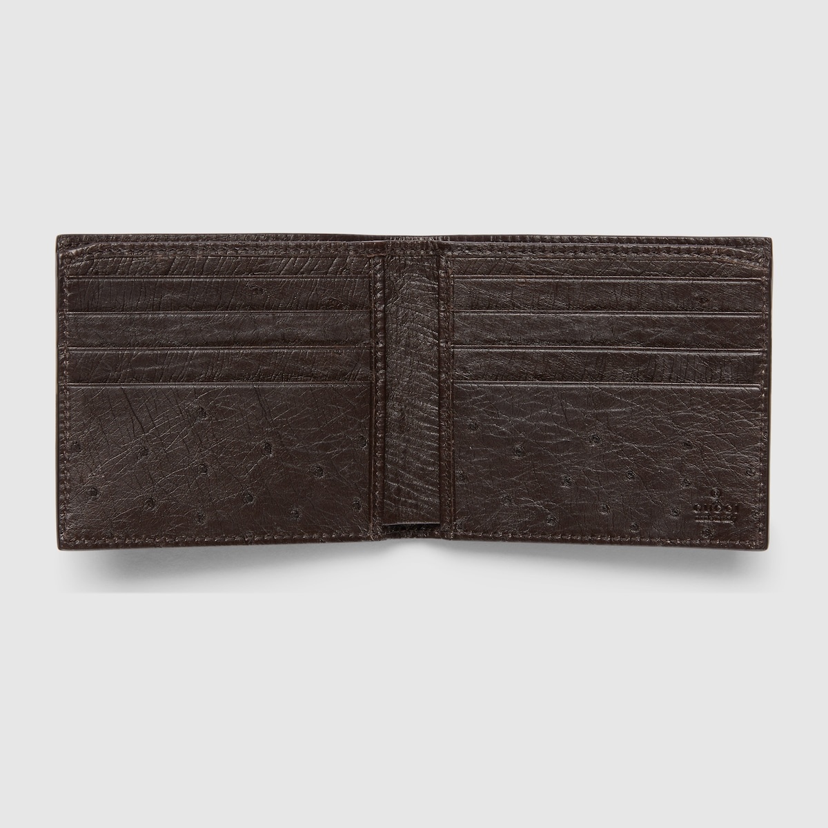 Bi-fold ostrich wallet with Gucci logo - 2