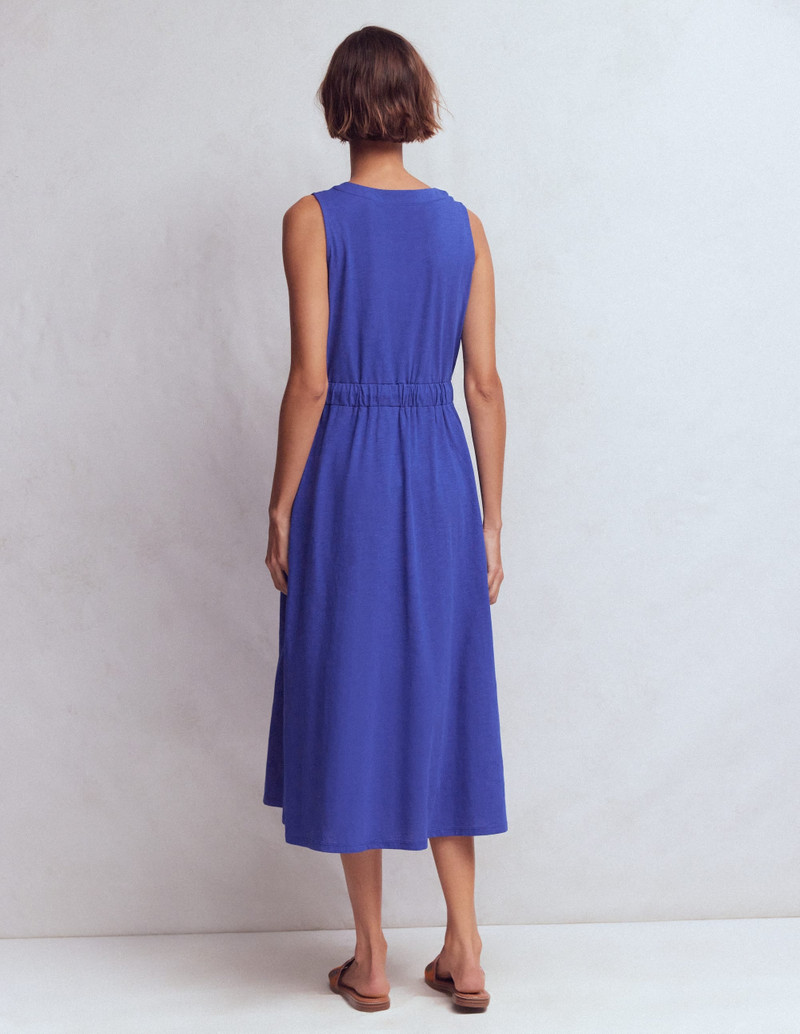 Delphine Midi Sleeveless Dress-Sapphire Blue 5