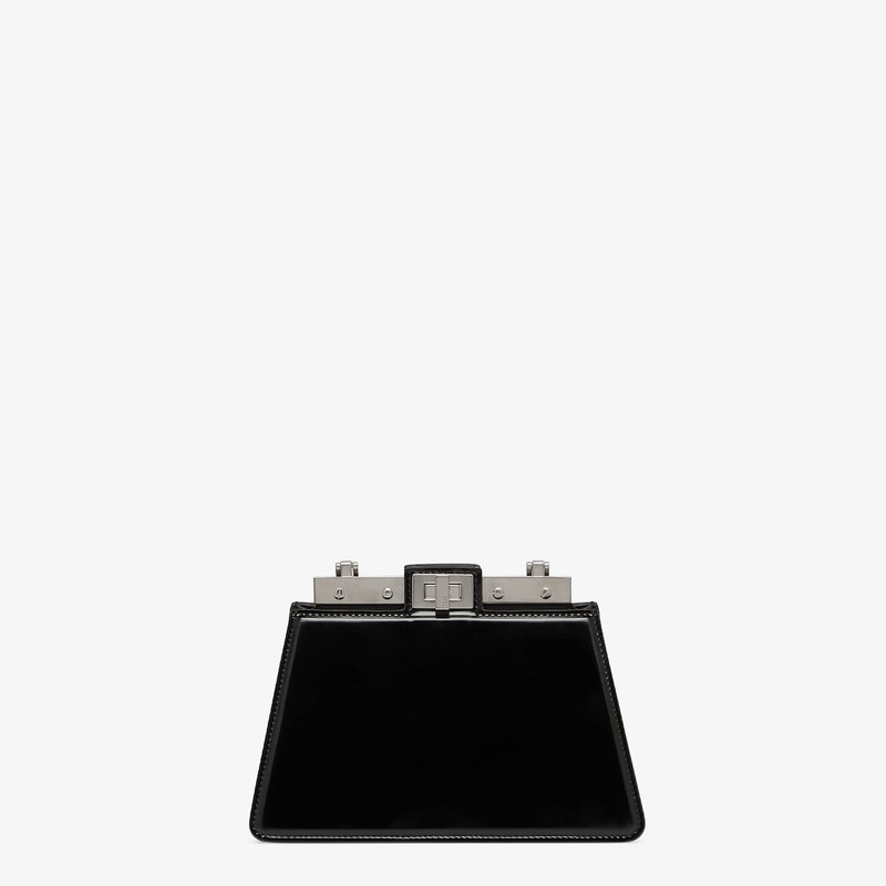 Compact Peekaboo Cut bag made of black leather. A new evolution of the Peekaboo ISeeU, it has a stri 3