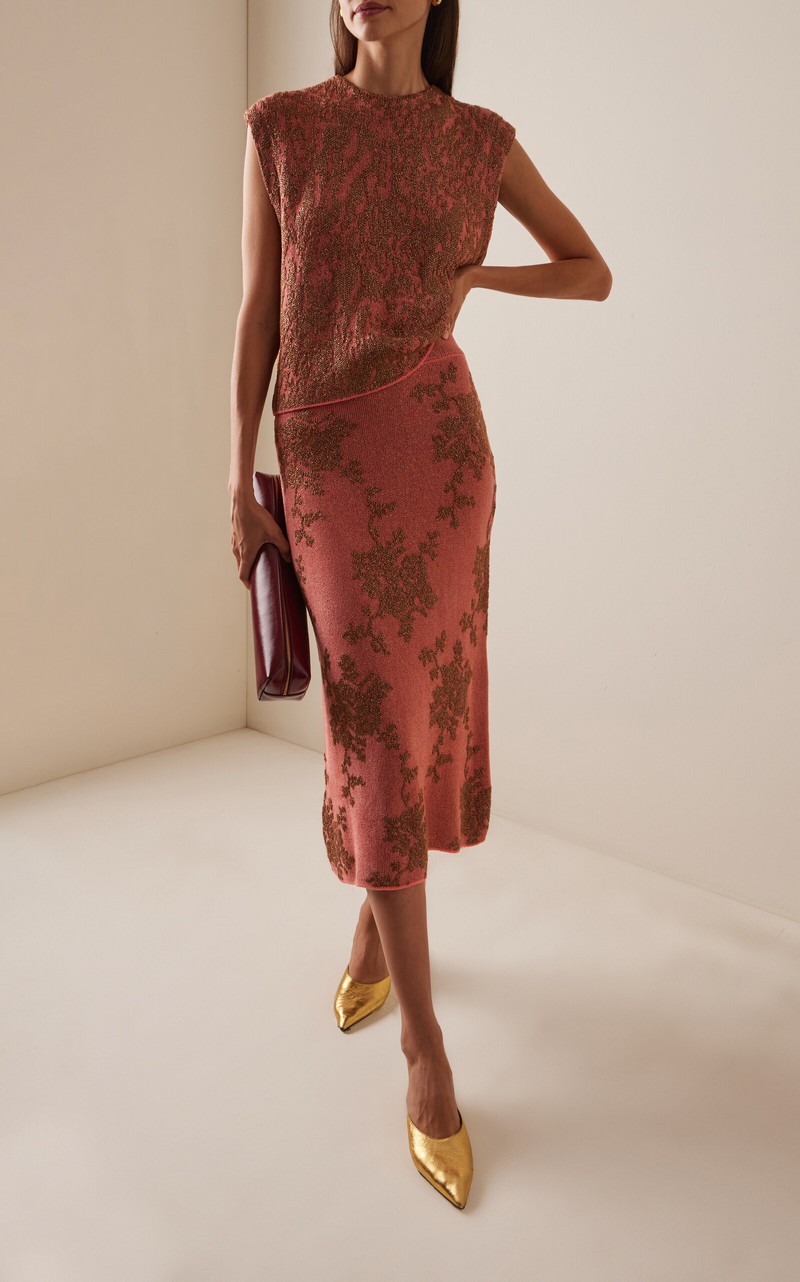 RACHEL COMEY Broccada Midi Skirt pink outlook