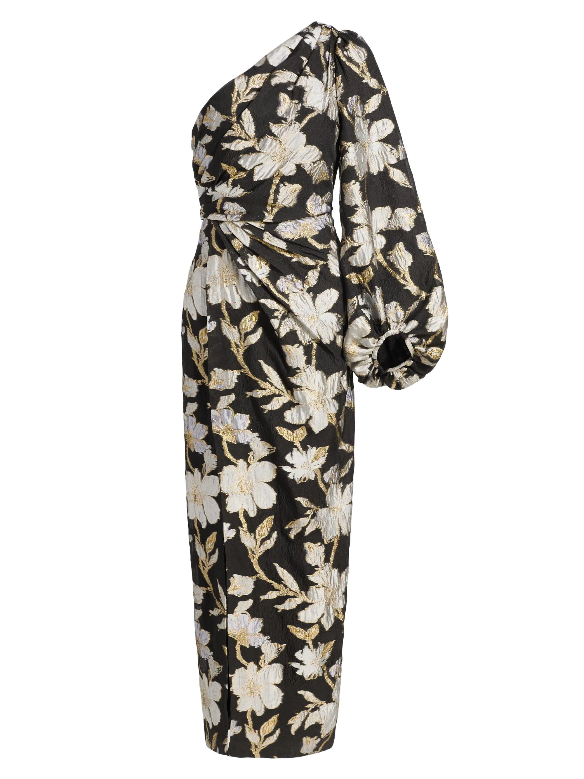 Women's Cher Floral Jacquard Maxi Dress - Black Gold - 1