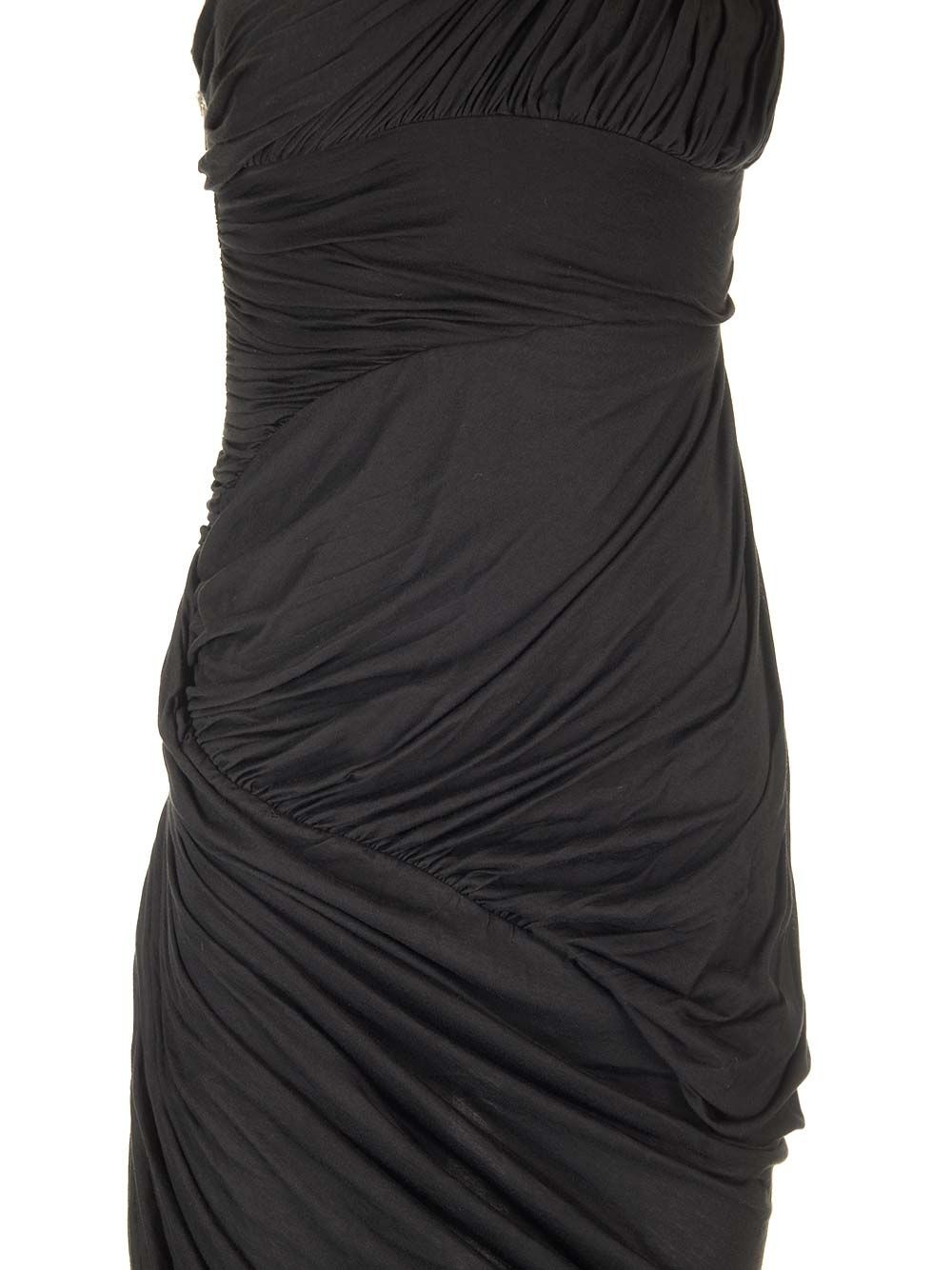 Draped Jersey Midi Dress Dresses Black - 10