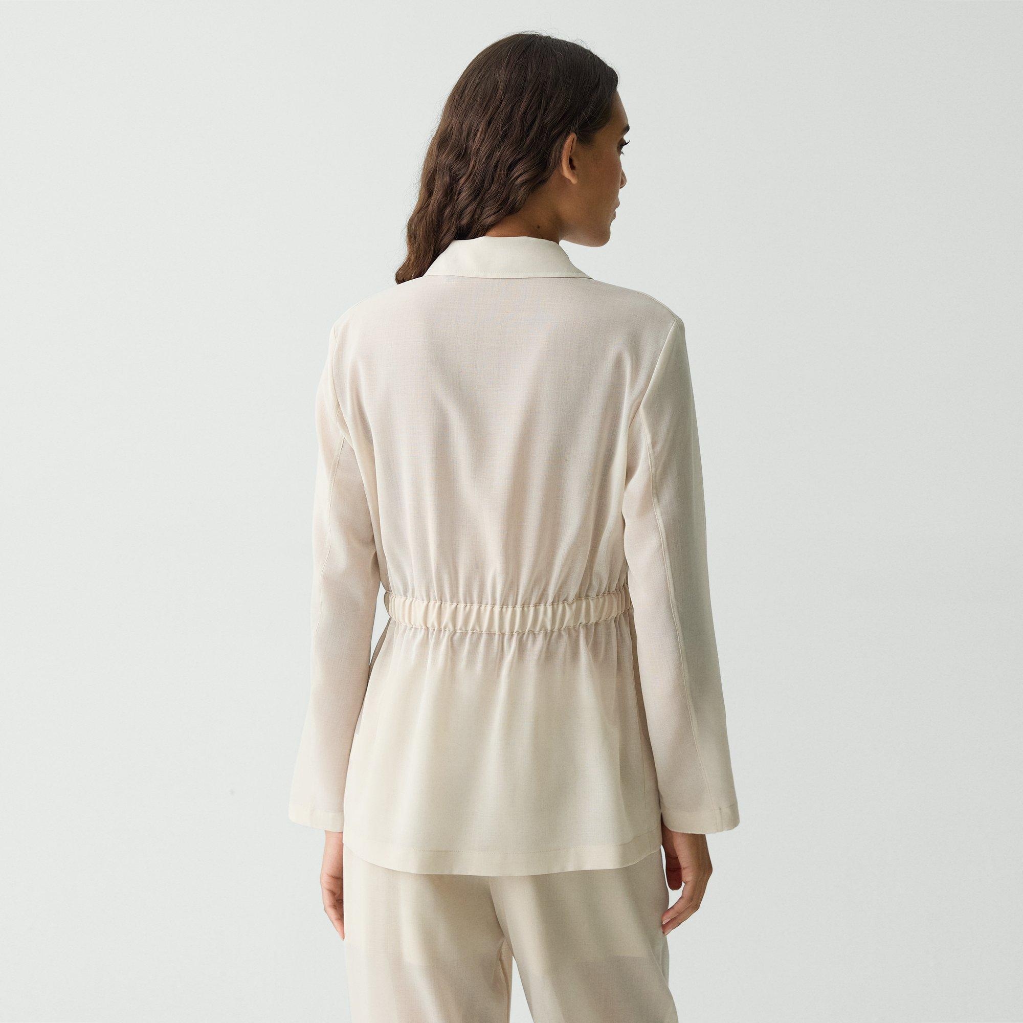 Cinch Waist Jacket in Wool-Poly - 4