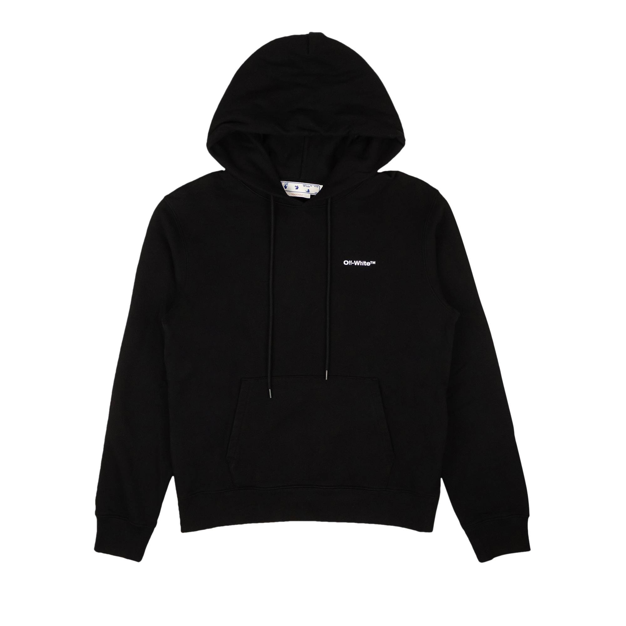 Off-White Wave Outline Diag Slim Hoodie 'Black/White' - 1