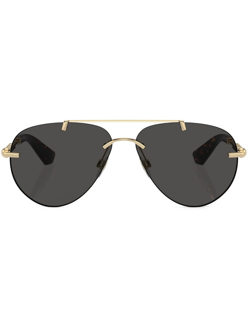 metallic pilot-frame sunglasses 1