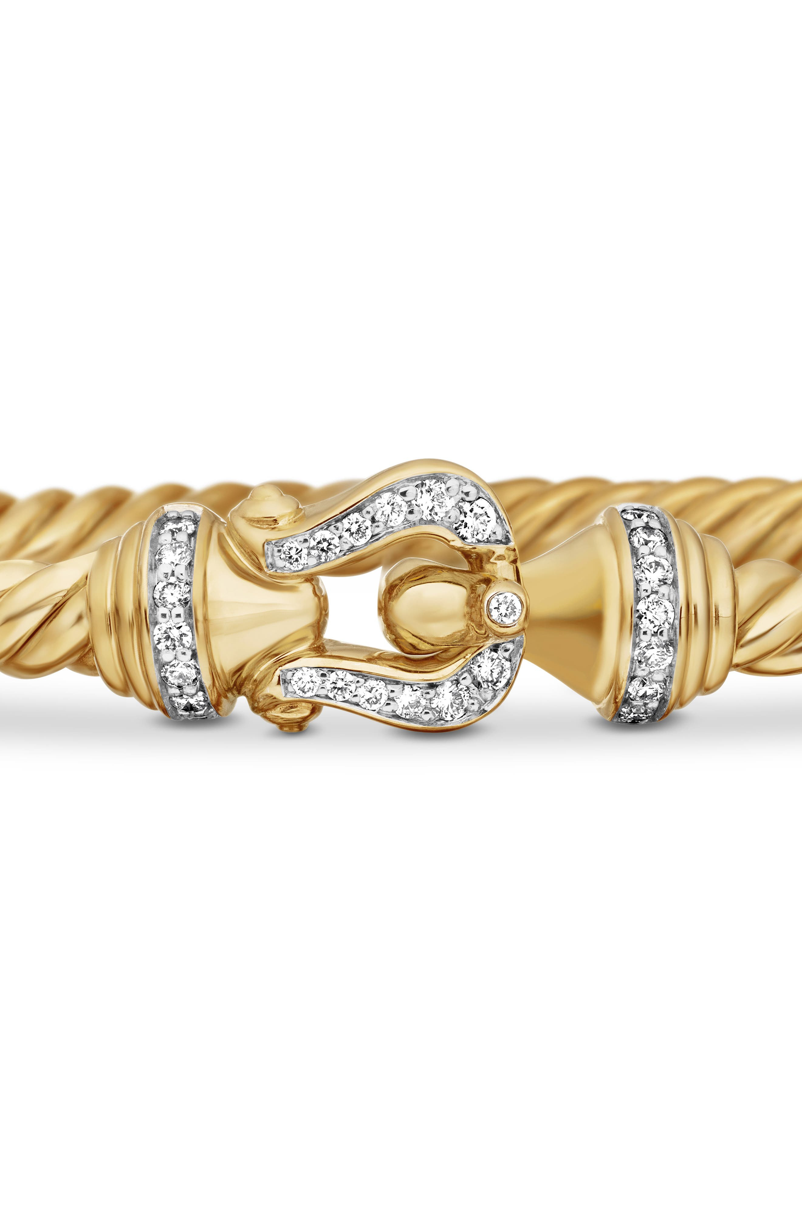 David Yurman Buckle Cablespira® Bracelet in 18K Yellow Gold with Diamonds, 3.5mm at Nordstrom - 4