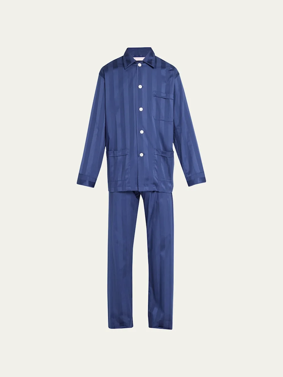 Men's Lingfield Two-Piece Long Pajama Set - 1