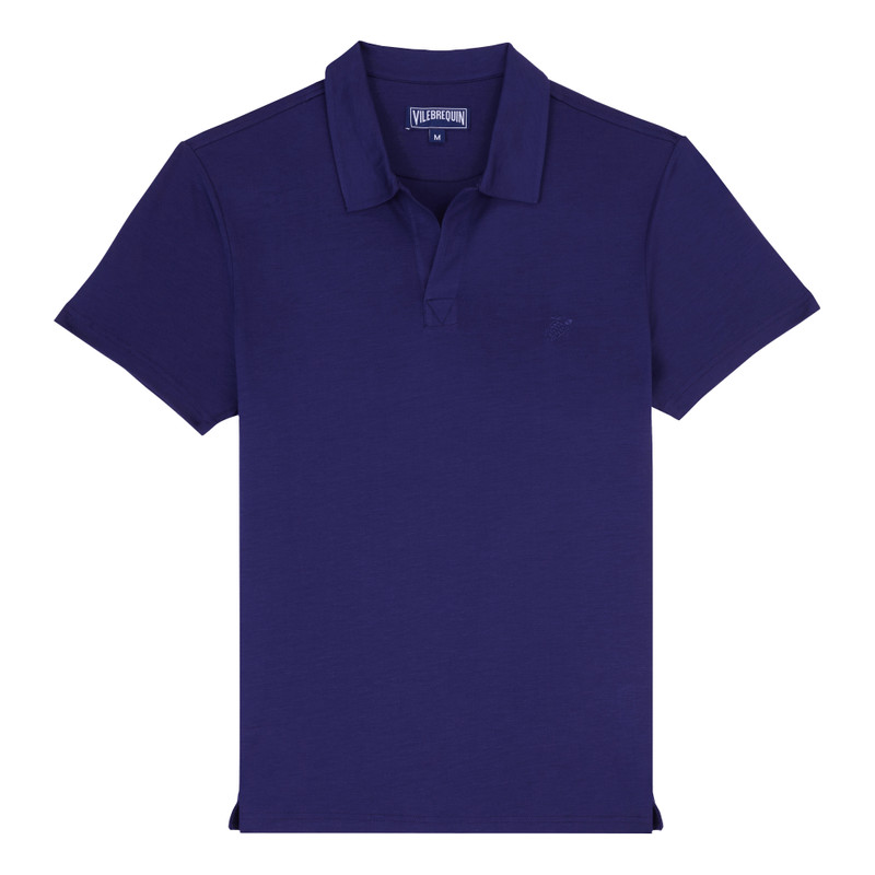 Men Tencel Polo Shirt Solid 1