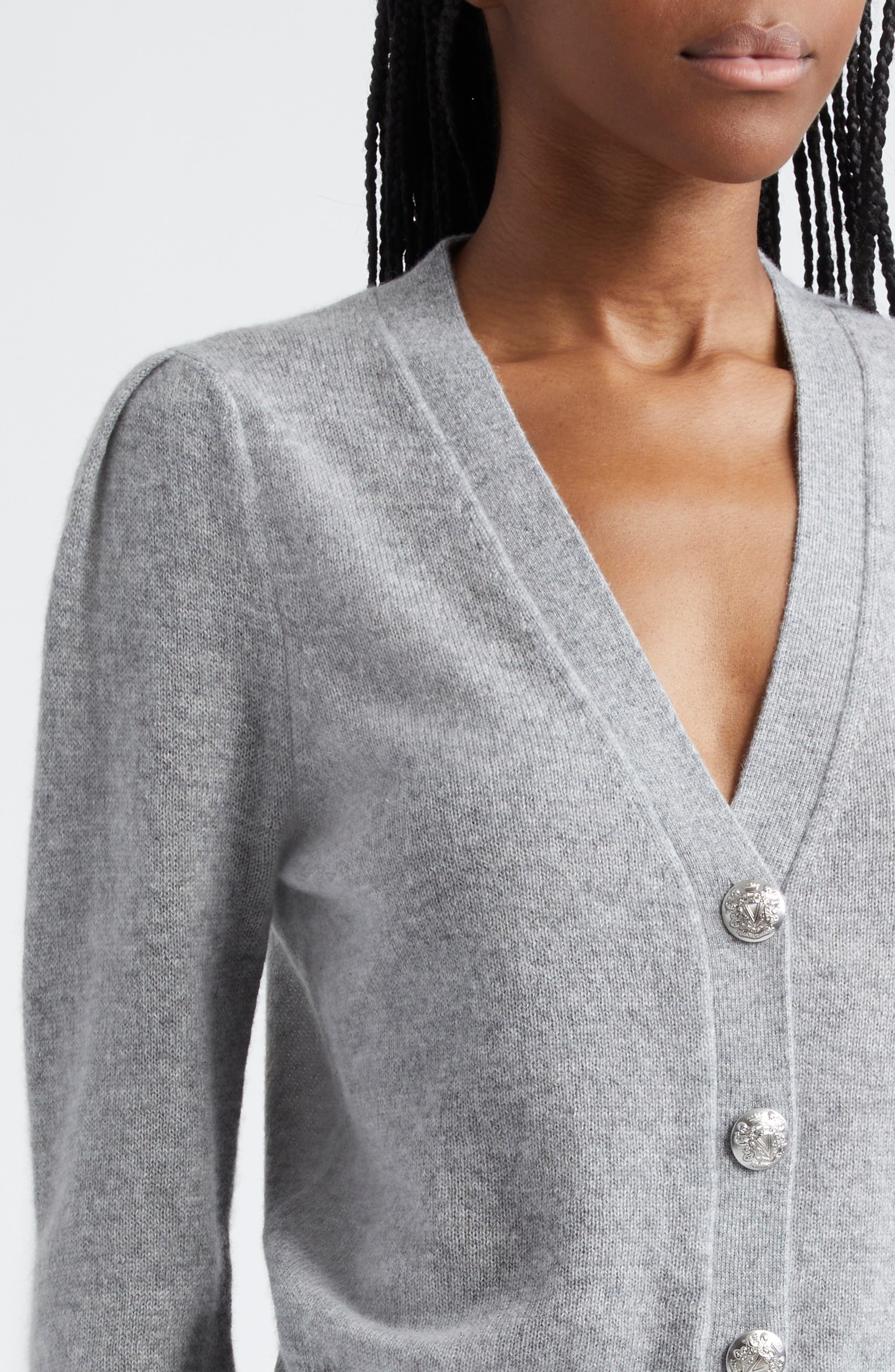 Veronica Beard Solene Cashmere Cardigan in Heather Grey at Nordstrom - 4