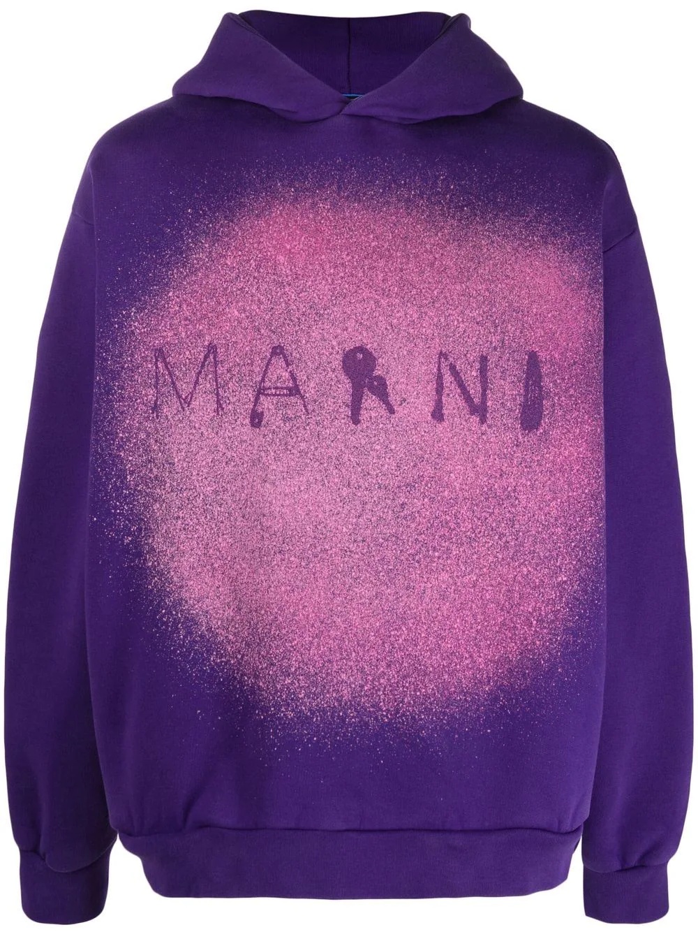 paint splatter logo-print hoodie - 1