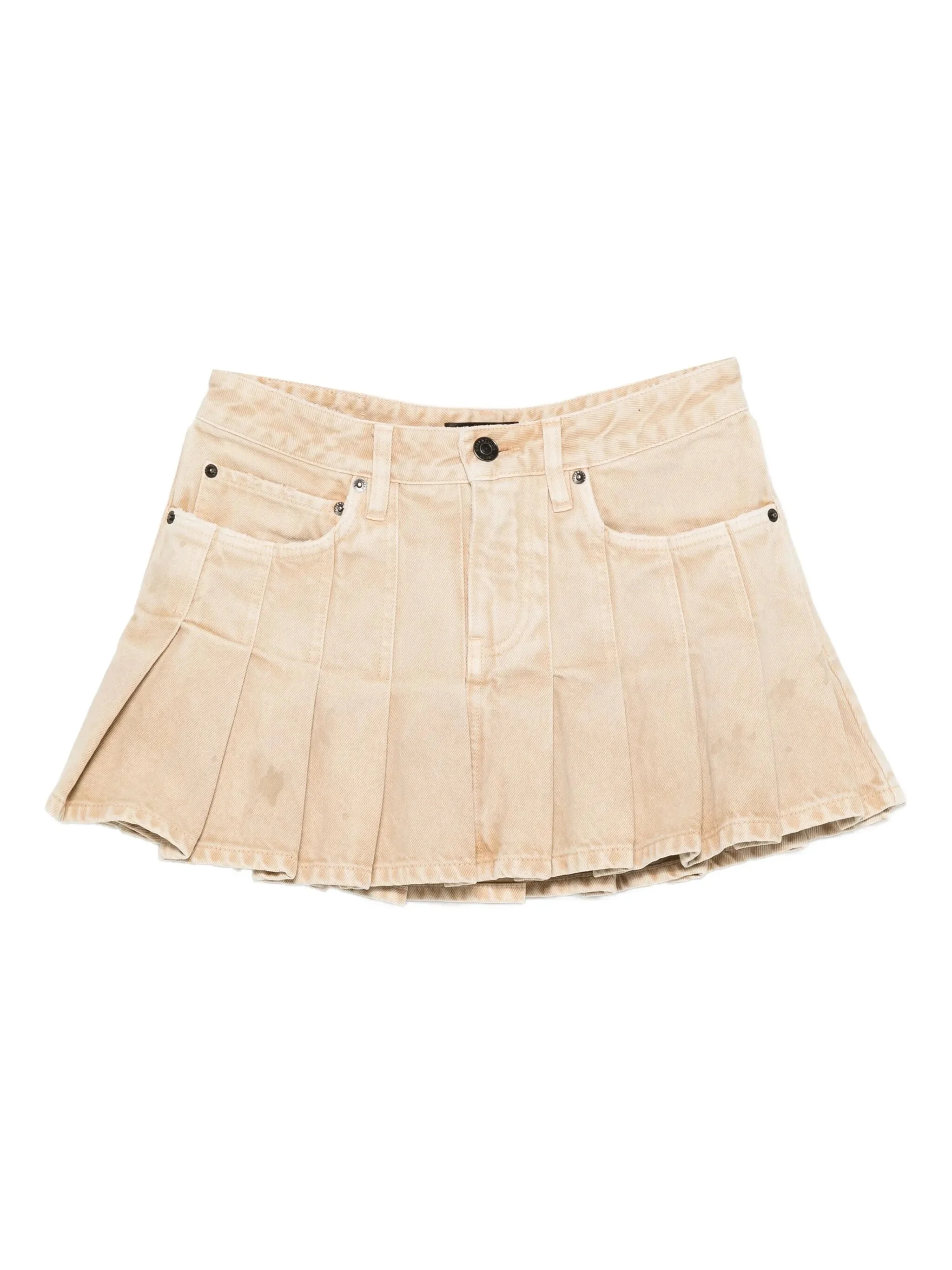 pleated denim mini skirt - 1
