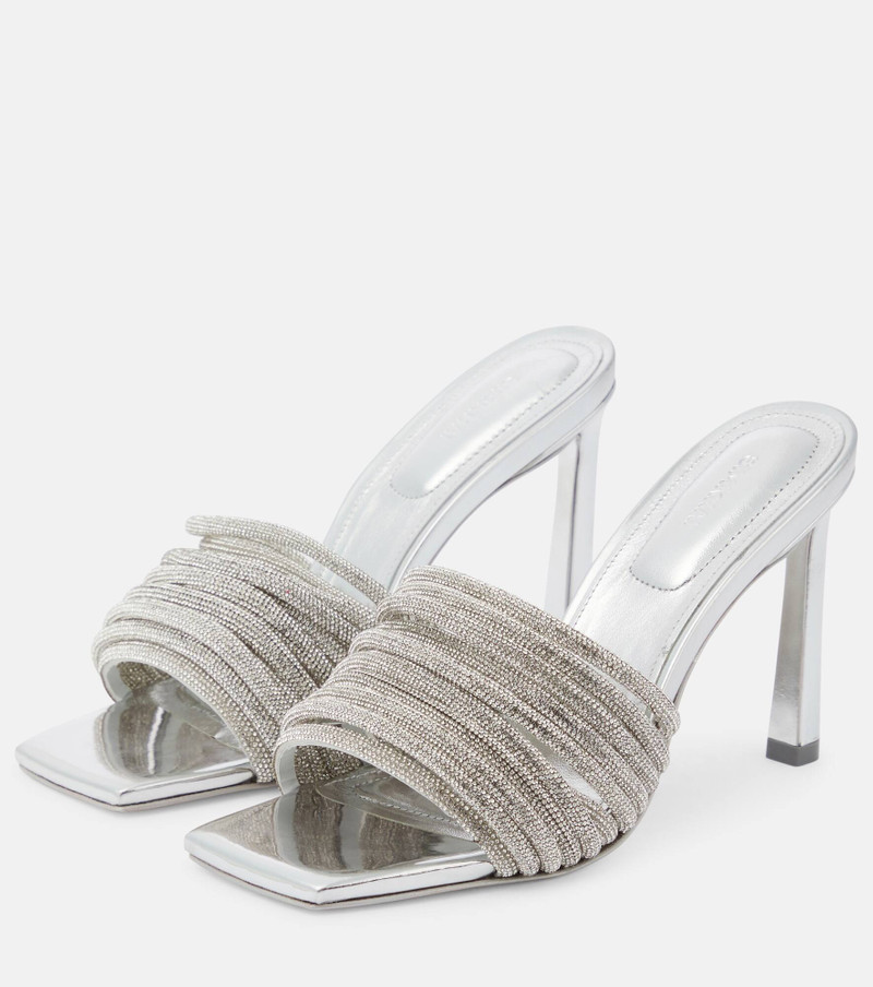 Lena crystal-embellished mules 5
