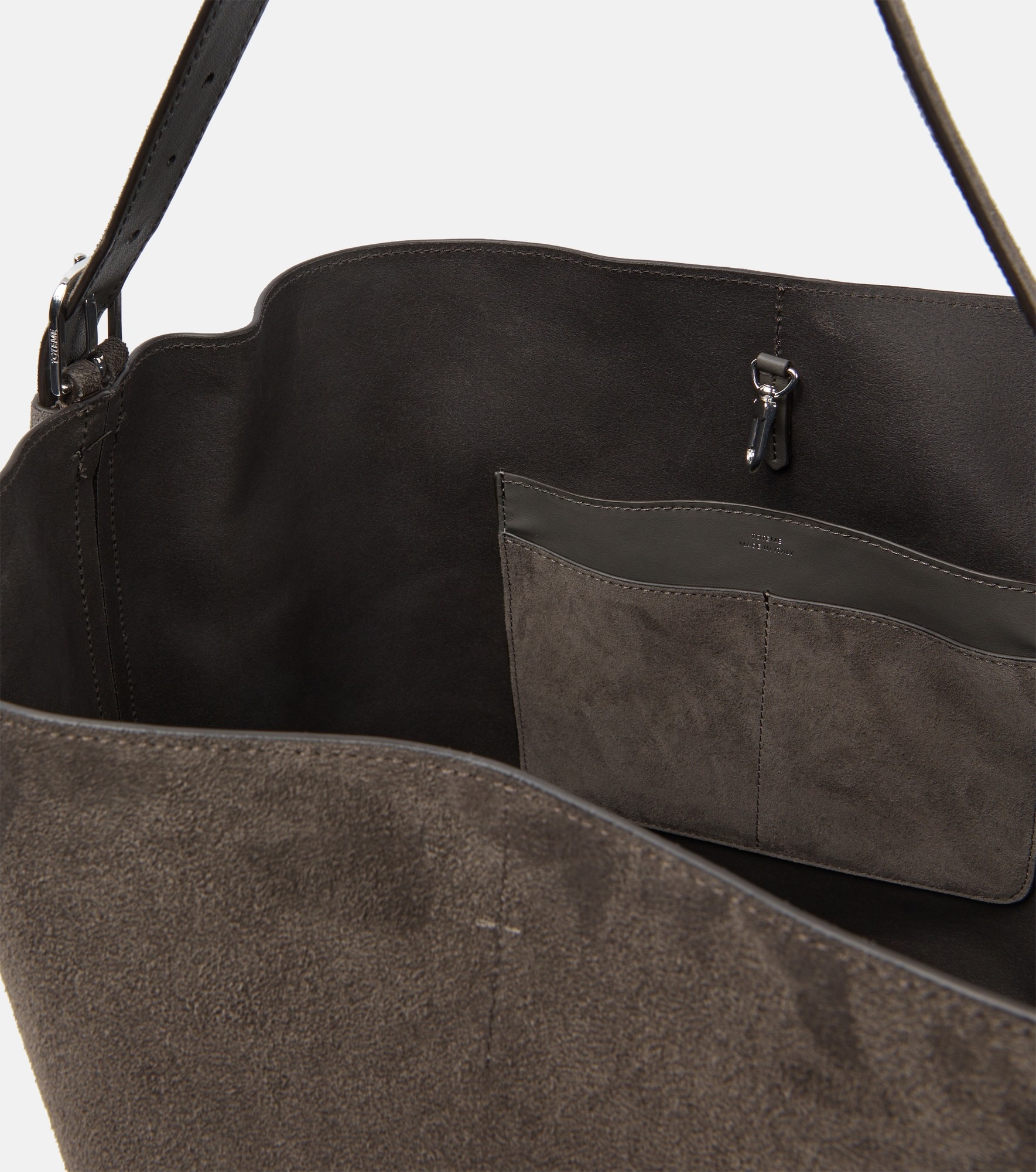 Belted suede tote bag - 3